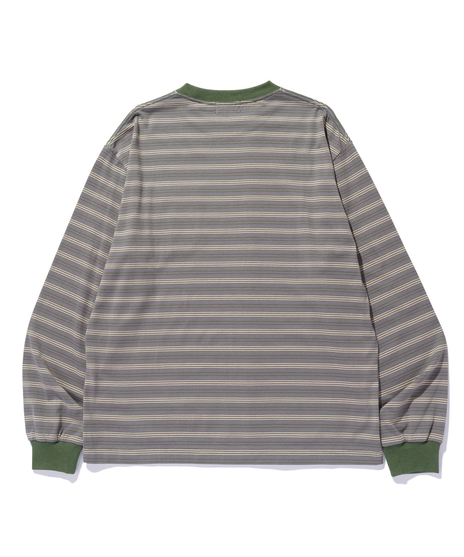 STRIPED L/S POCKET TEE