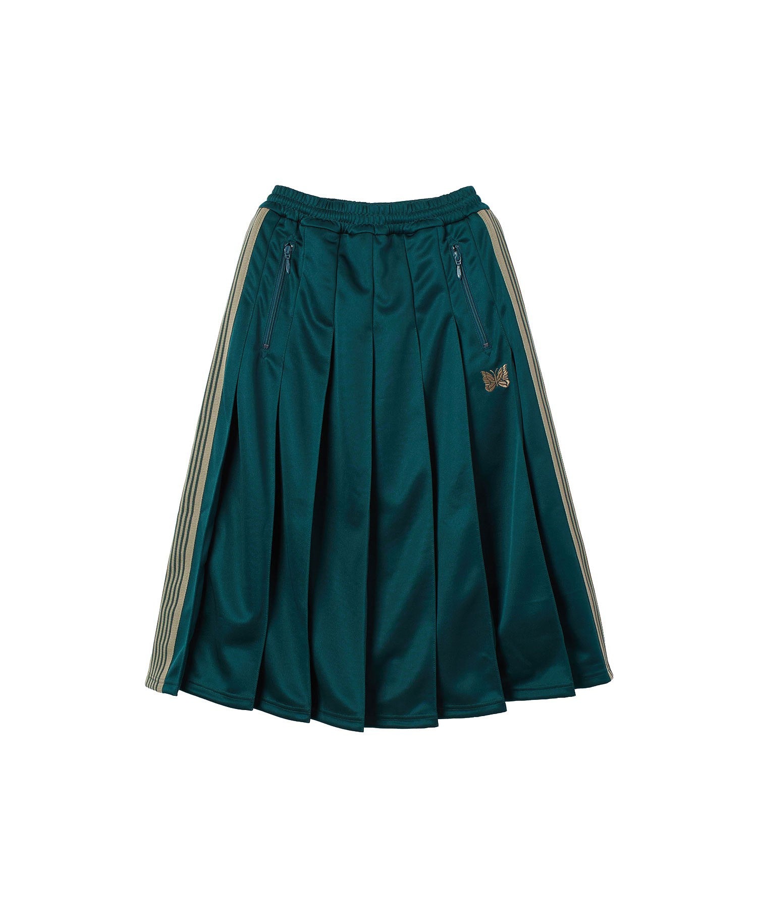 NEEDLES/PLEATED TRACK SKIRT POLY SMOOTH