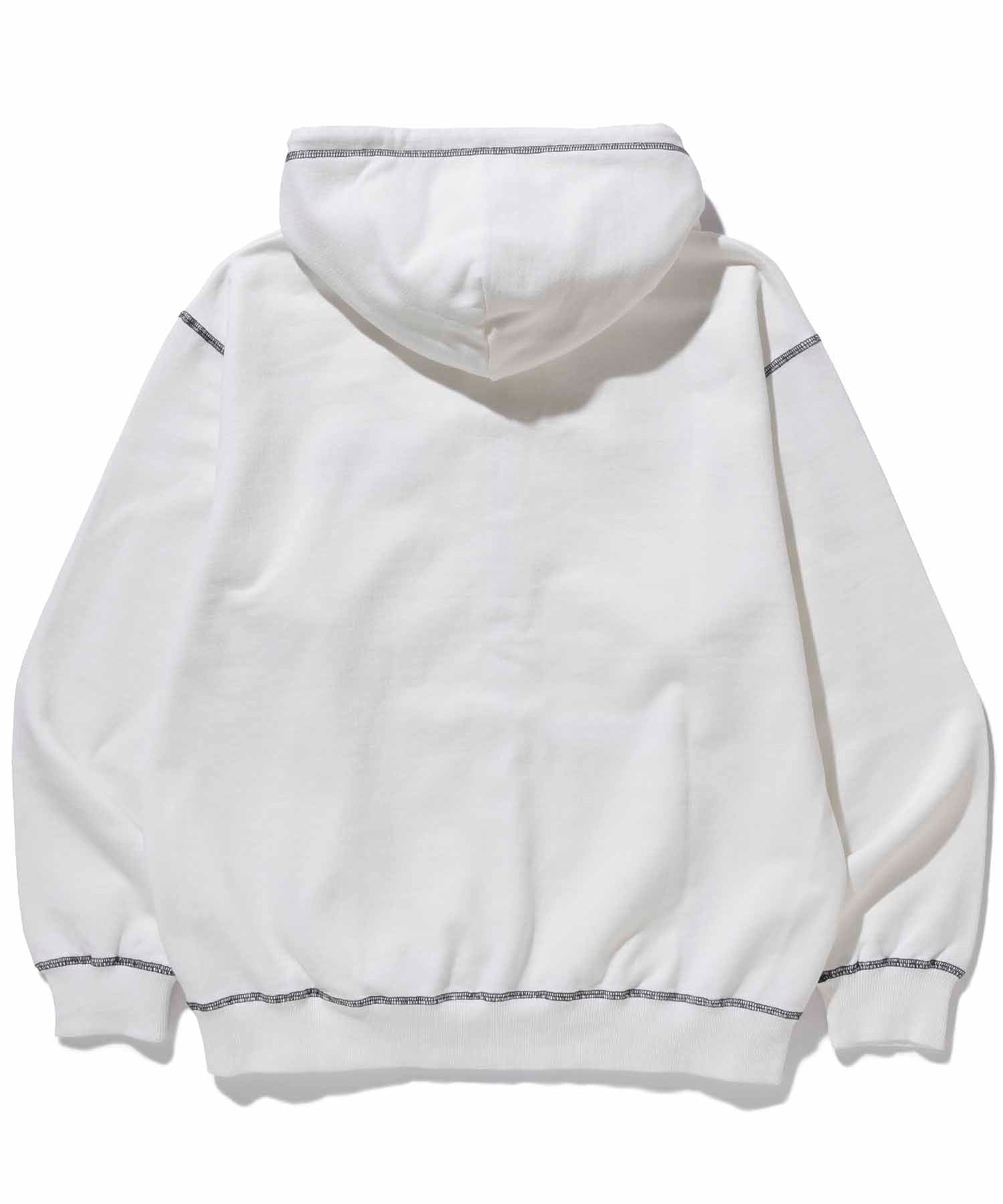 CONTRAST STITCH ZIP HOODED SWEATSHIRT XLARGE