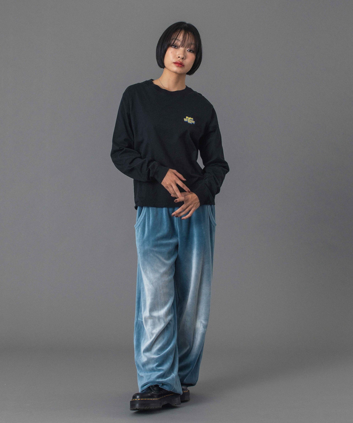 MESSAGE AND FACE CIRCLE LOGO L/S TEE