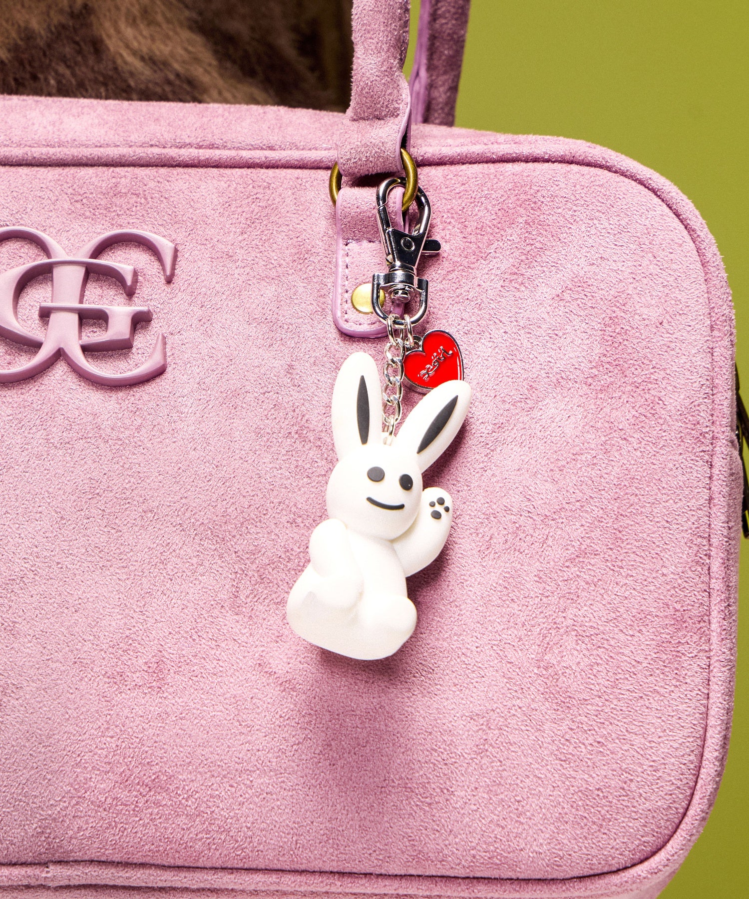 BUNNY AND HEART KEY CHARM