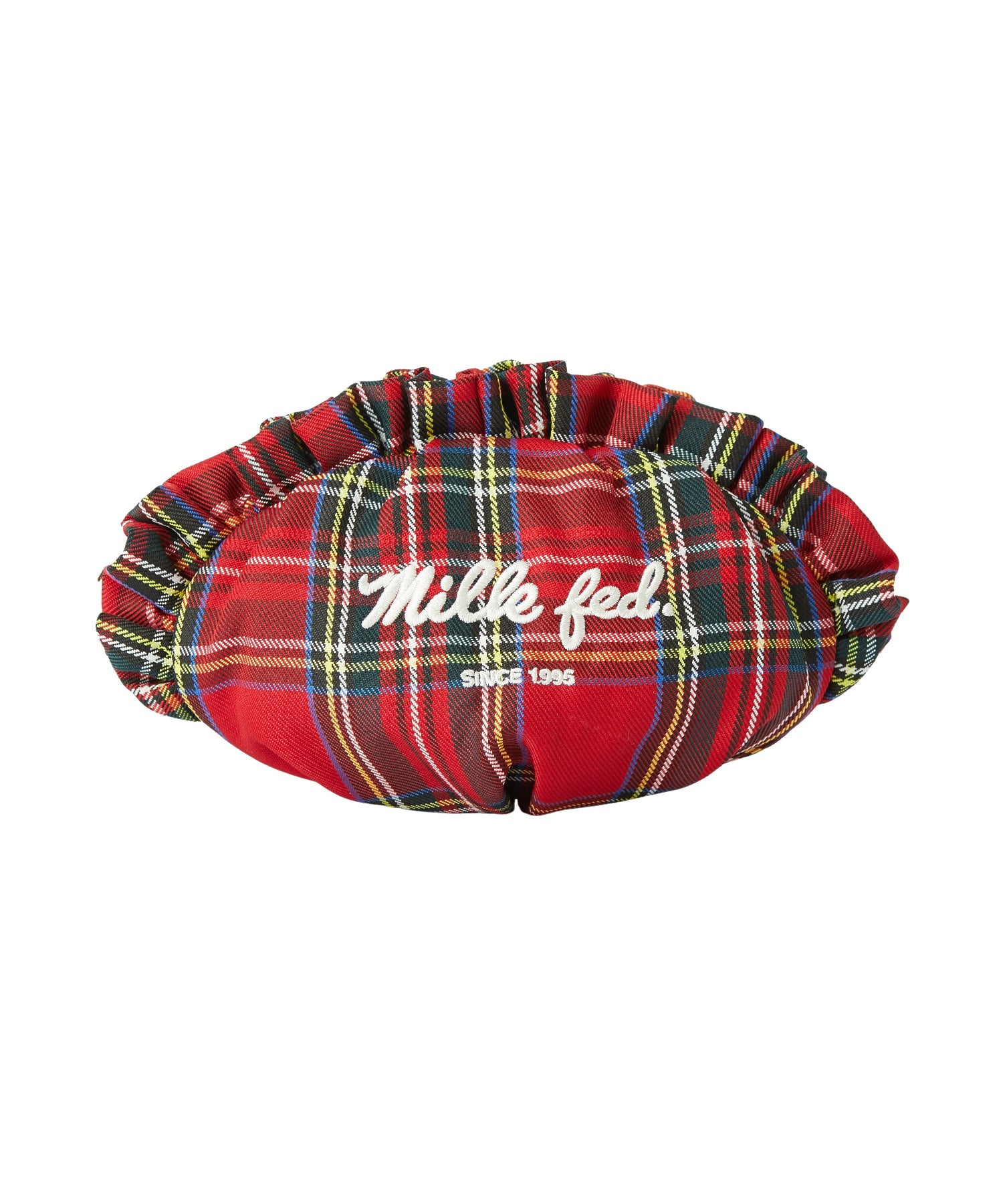 FRILLED TARTAN POUCH