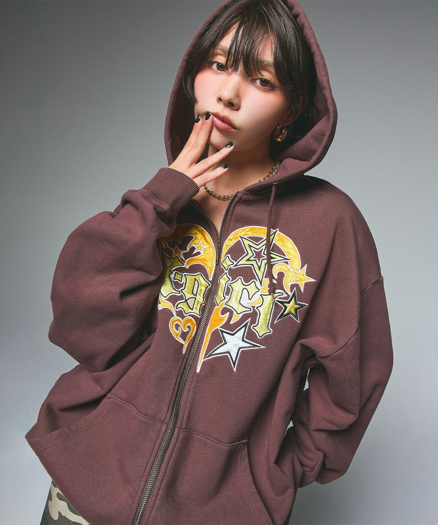 TRIBAL HEART ZIP UP SWEAT HOODIE
