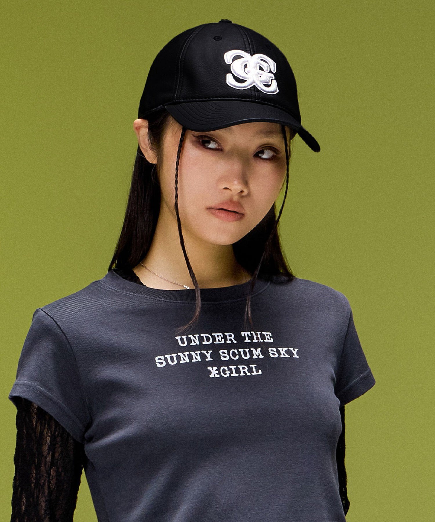 XG EMBLEM FADED FAUX LEATHER 6PANEL CAP