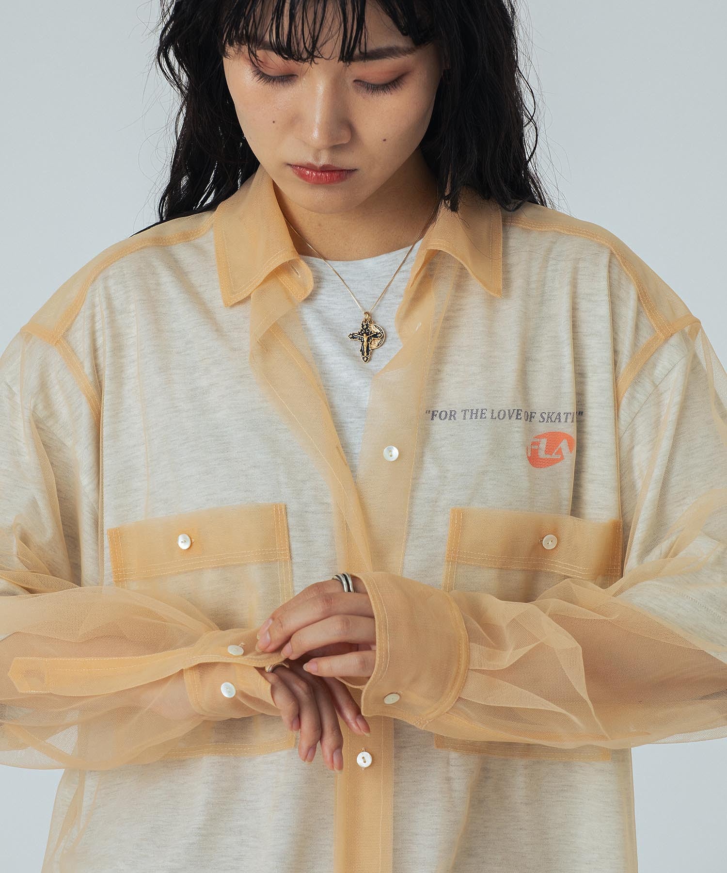 CREOLME/SHEER L/S SHIRT
