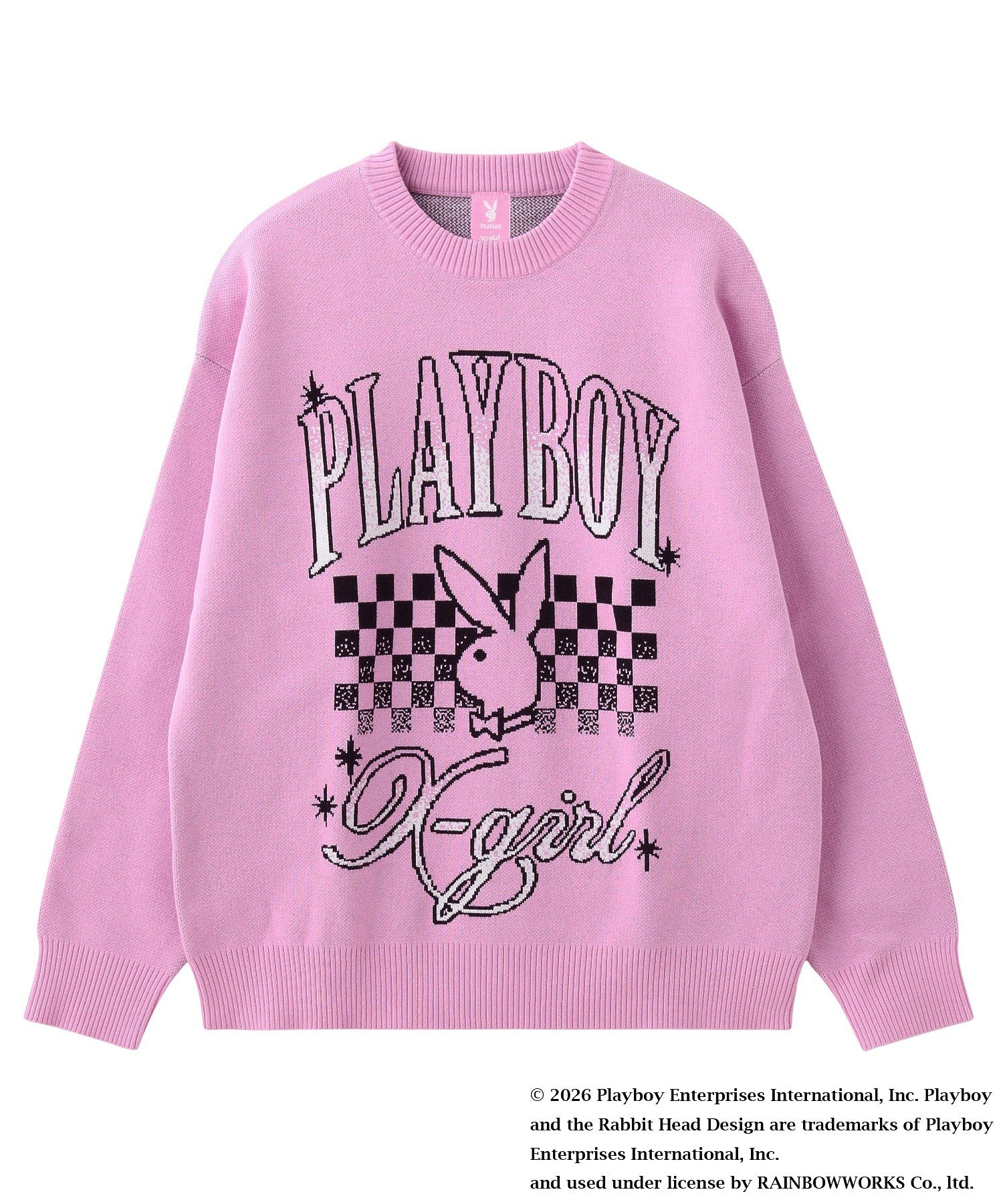 PLAYBOY × X-girl JACQUARD KNIT TOP