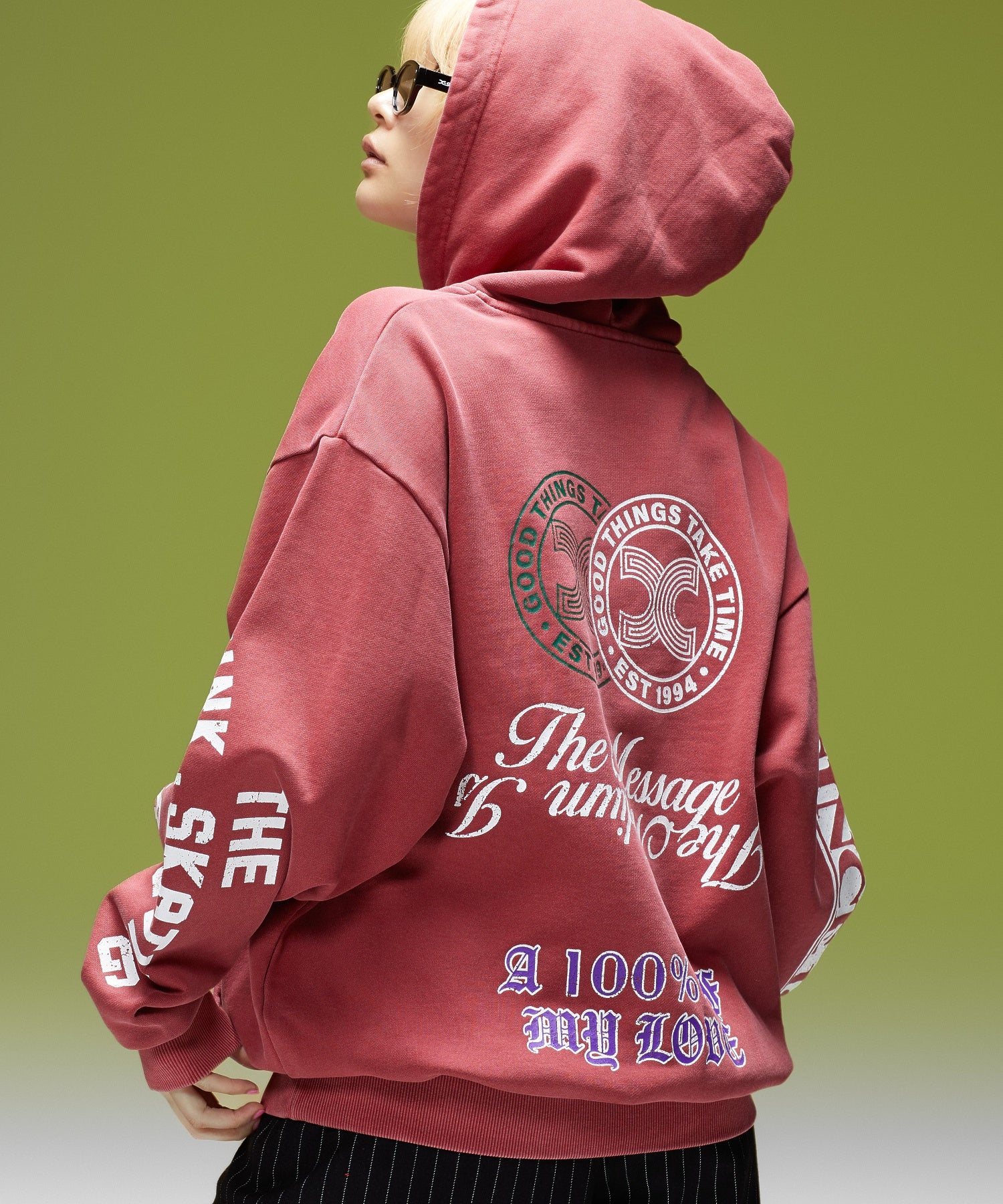 FADED MIX LOGO SWEAT HOODIE