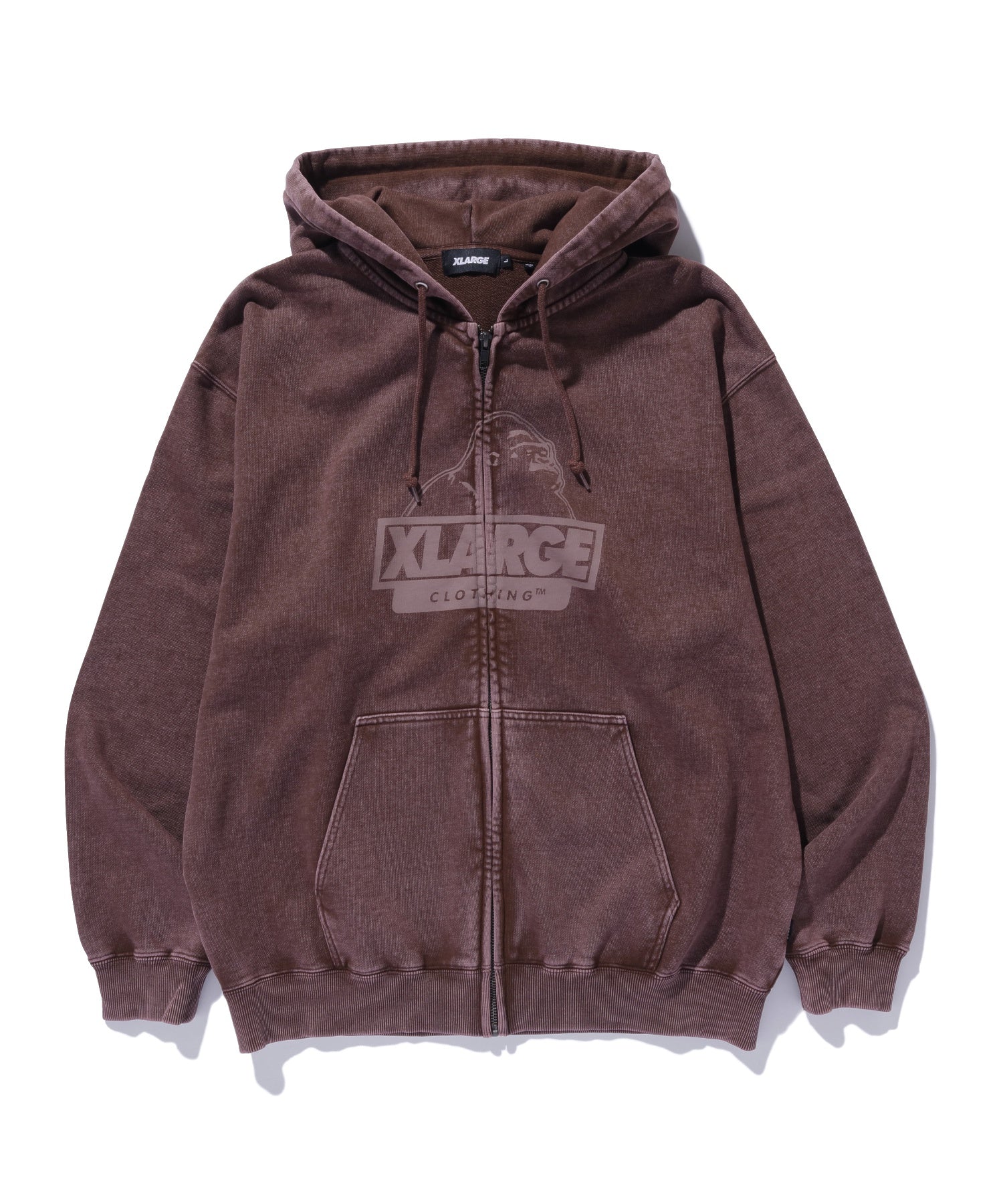 WASHED SLANTED OG ZIP HOODED SWEATSHIRT