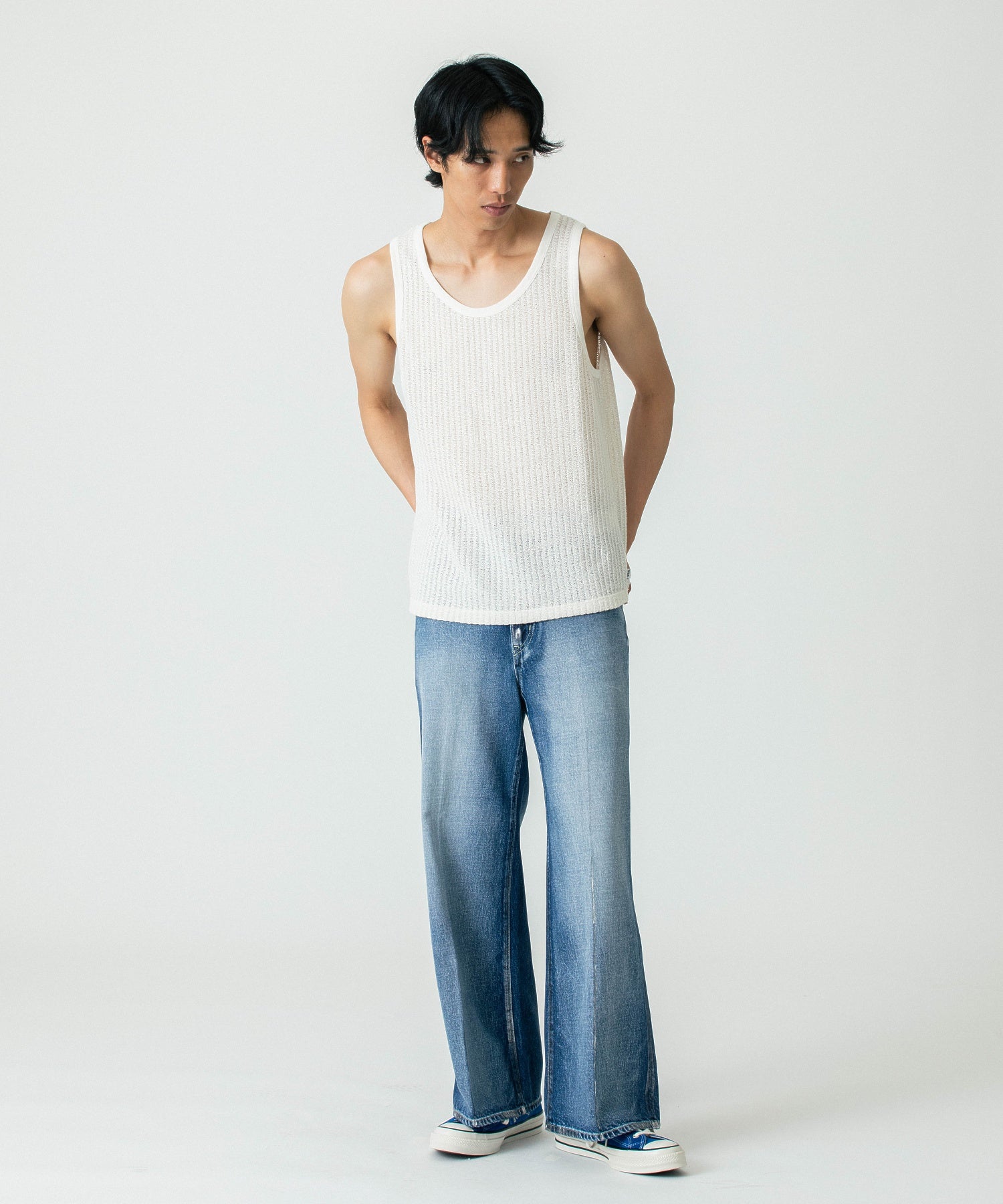 WAX LONDON/ワックスロンドン/PRIM VEST JERSEY LACE SS25-TEE-PRM-BSA-ECR