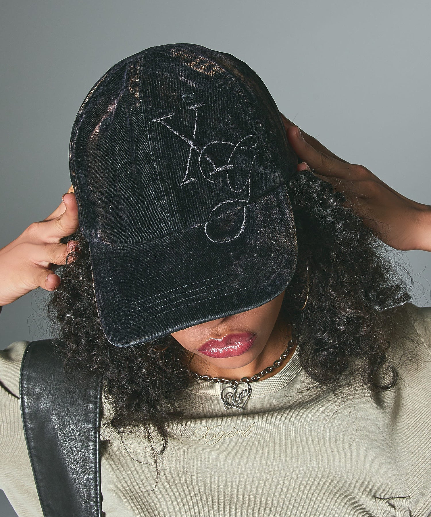 FLOCKED DENIM 6PANEL CAP
