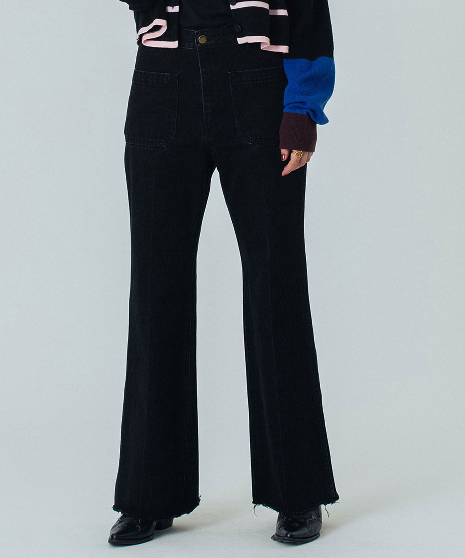 CREOLME/フレアデニムパンツ