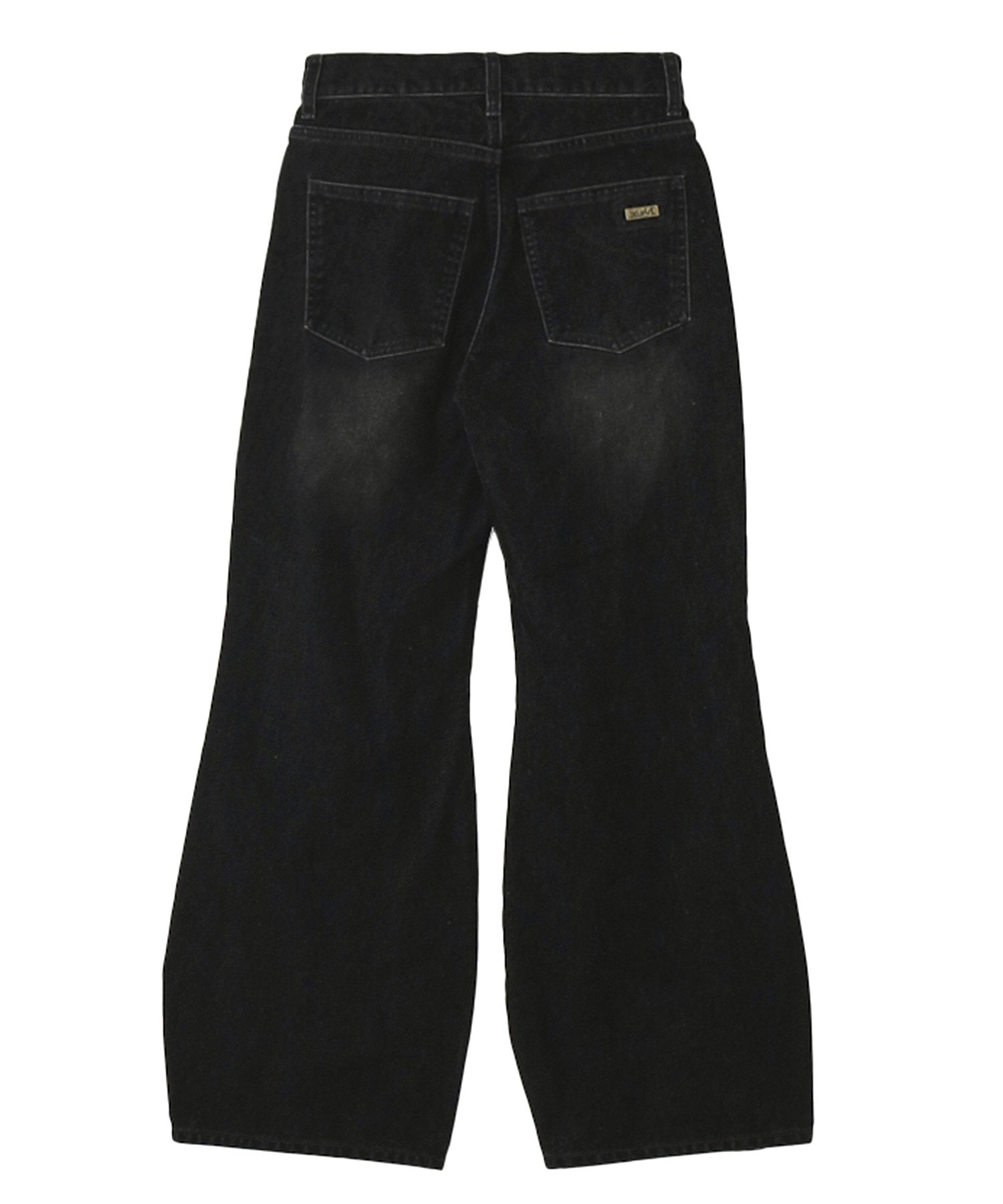 FLOCKED DENIM FLARE PANTS