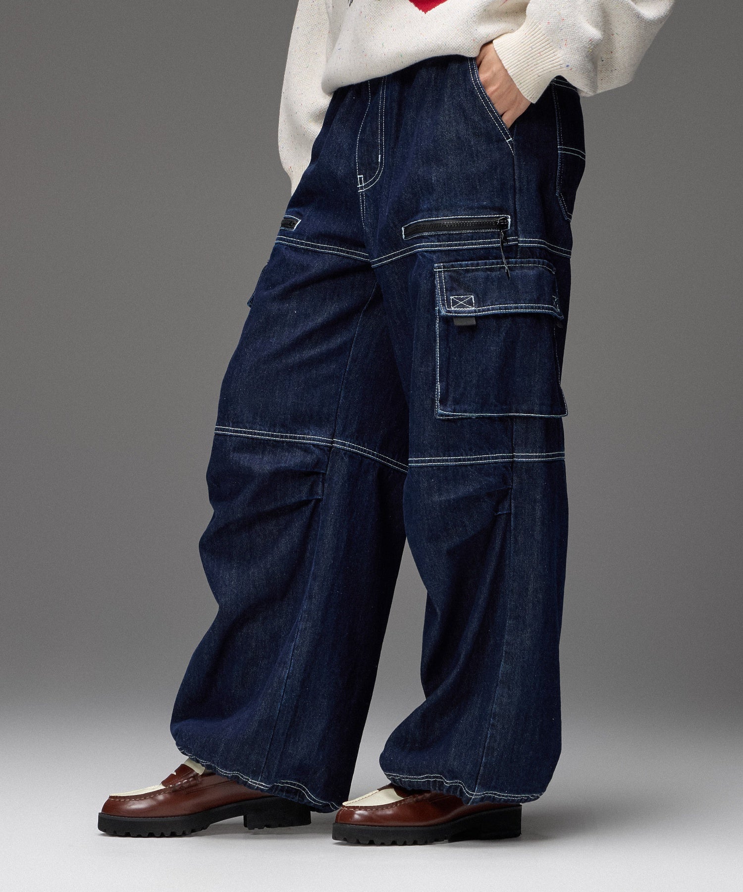 BICOLOR STITCH EASY CARGO PANTS