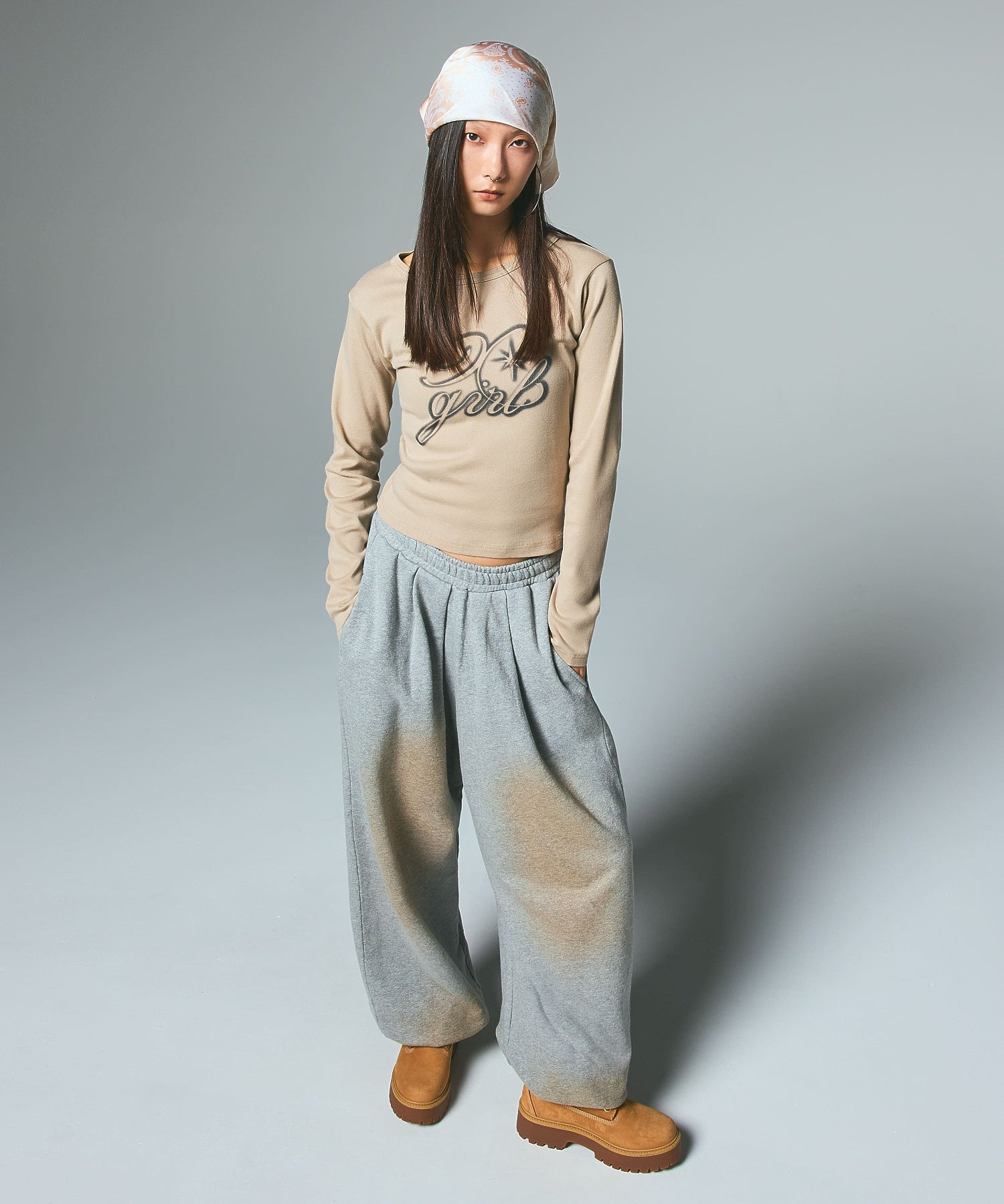 SPRAY PRINT BALLOON SWEAT PANTS