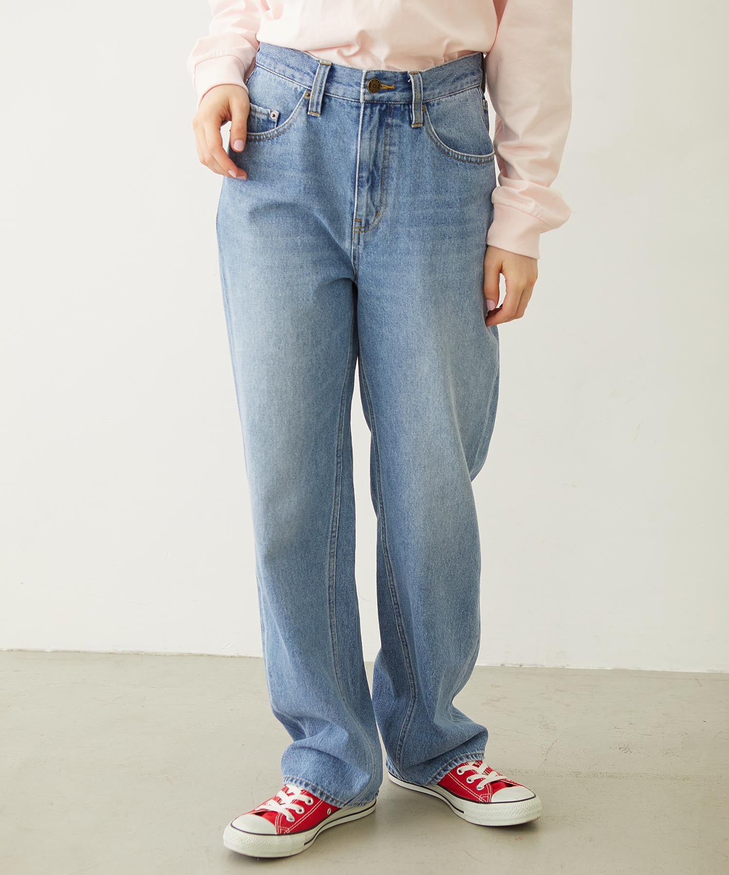 MILKFED. EMBROIDERED DENIM PANTS