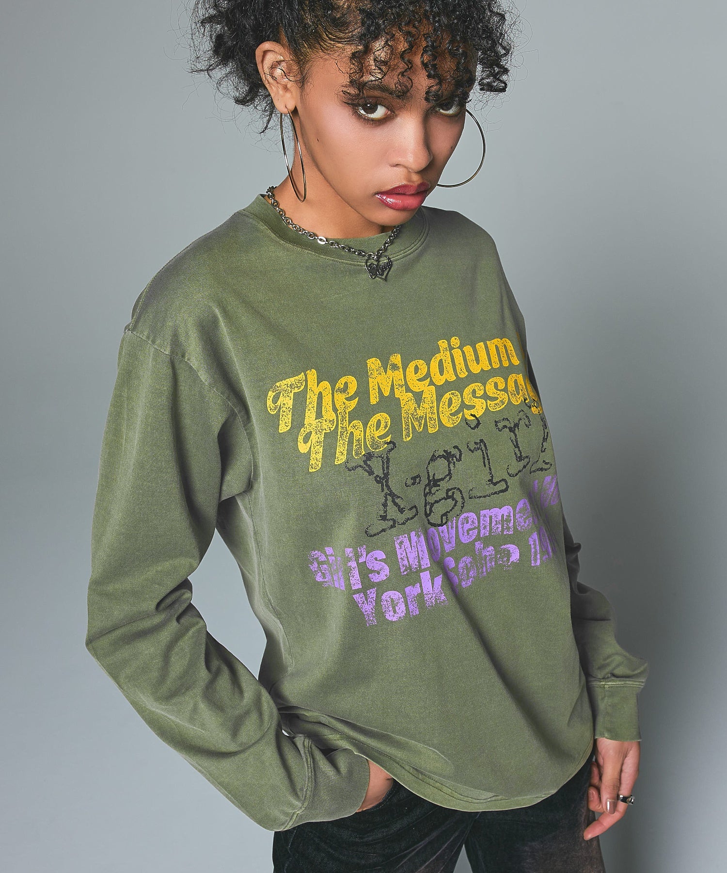 GRUNGE LOGO FADED L/S TEE