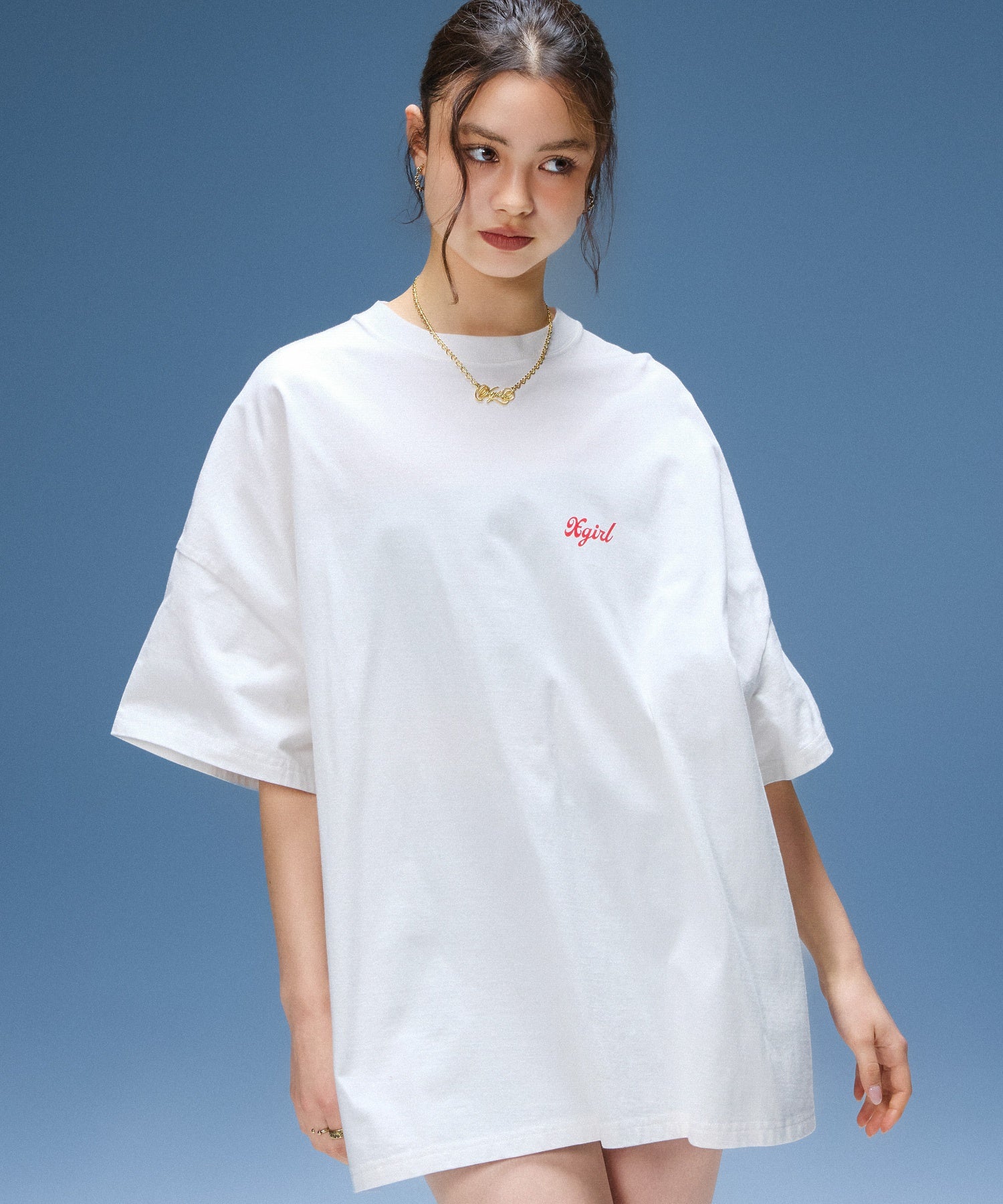 SPRAY FACE S/S BIG TEE DRESS