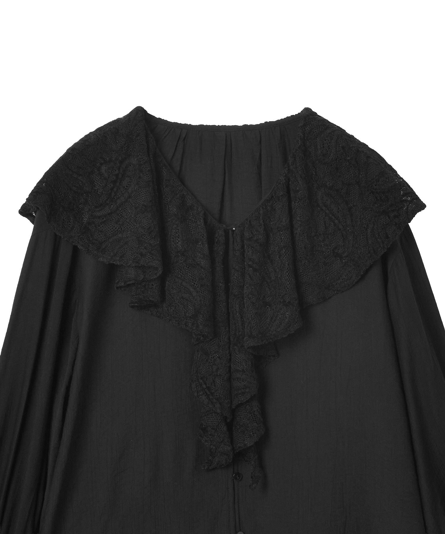 RUFFLE DETAIL LACE BLOUSE