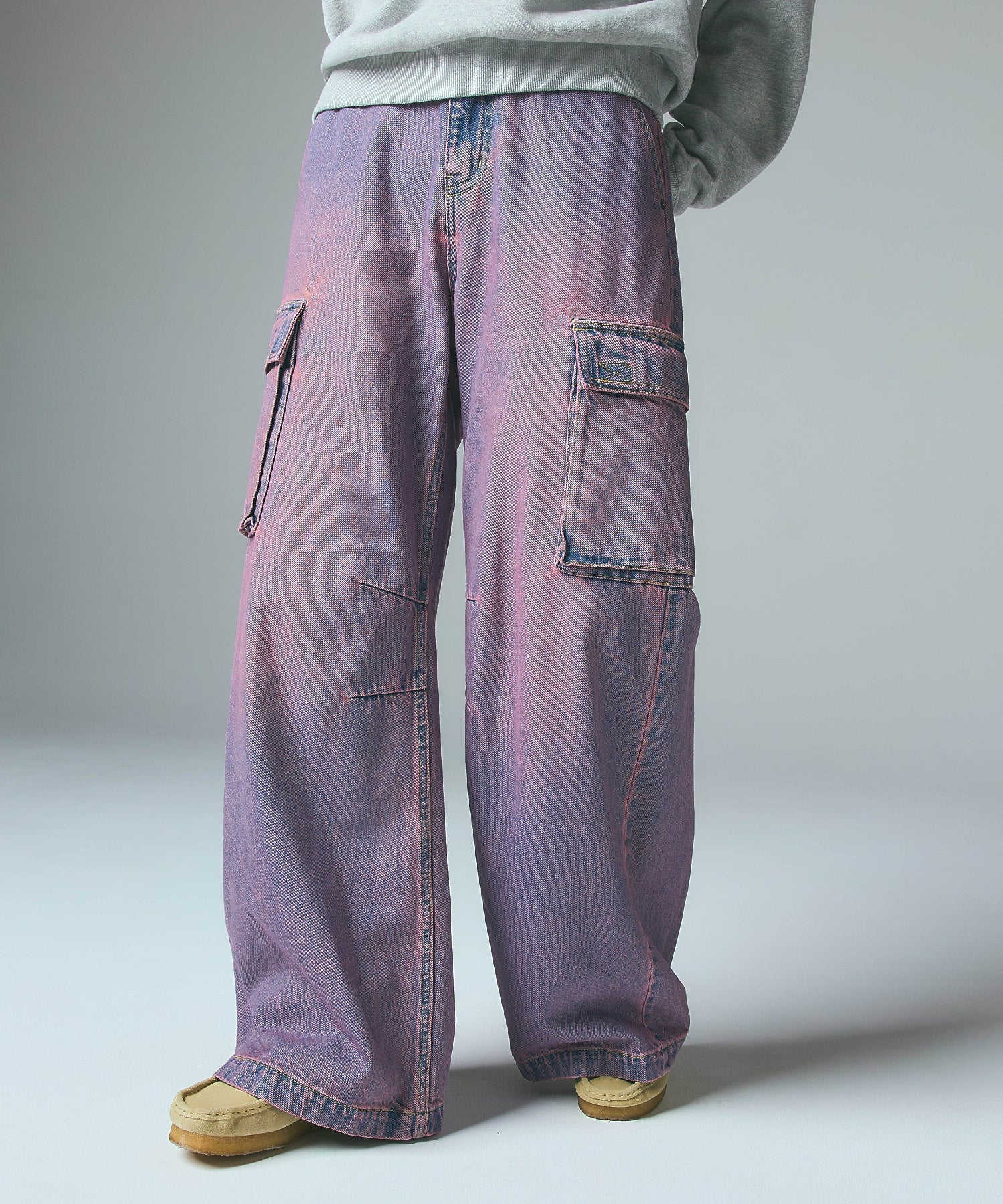 CURSIVE LOGO DENIM CARGO PANTS