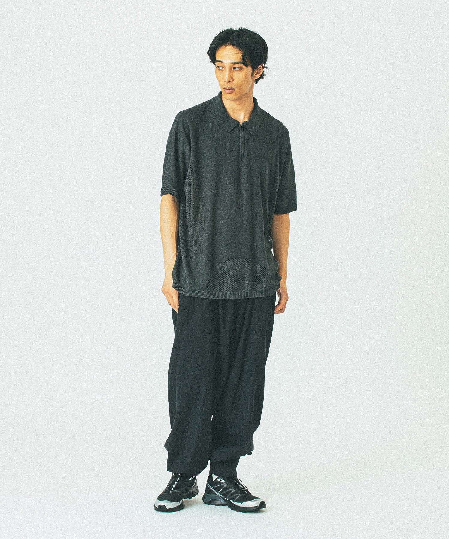 BAL/バル/VENTILATION MESH KNIT ZIP POLO 2143