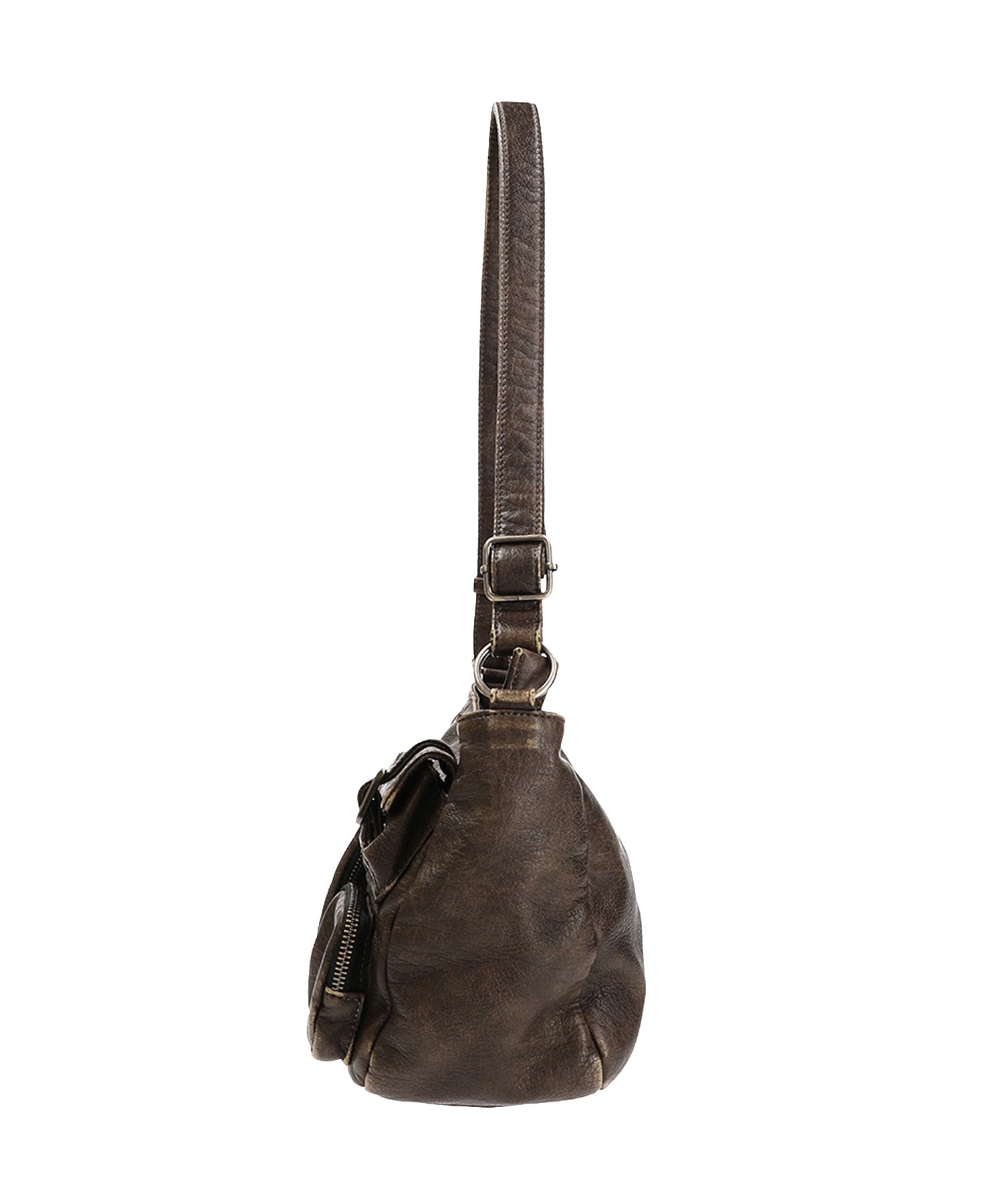 MULTI POCKET FADED FAUX LEATHER BAG