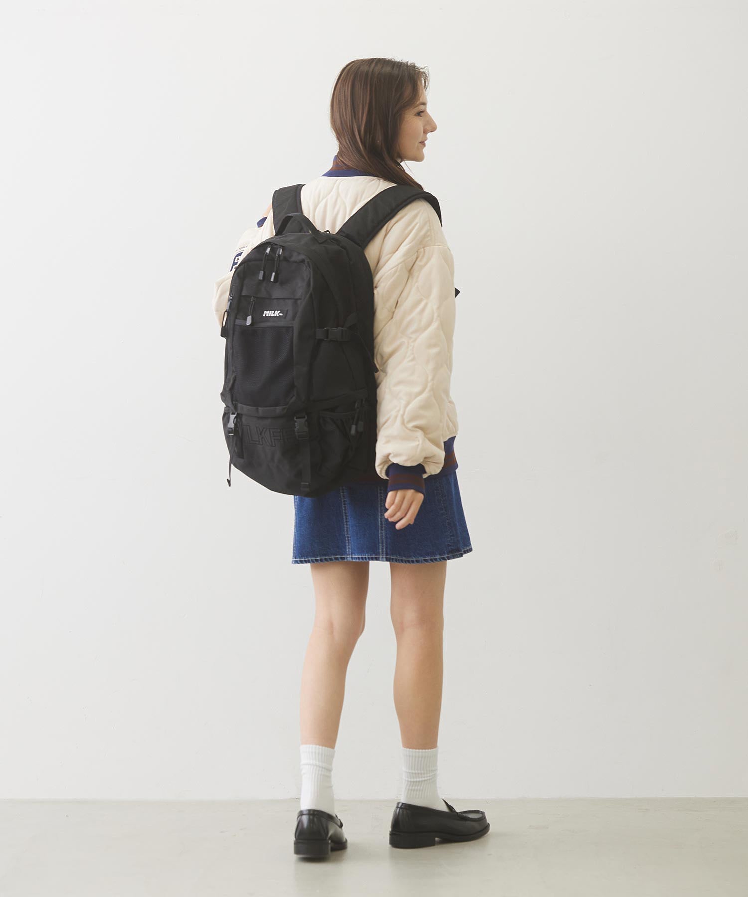 【定番】NEO EMBROIDERY BIG BACKPACK BAR MILKFED.