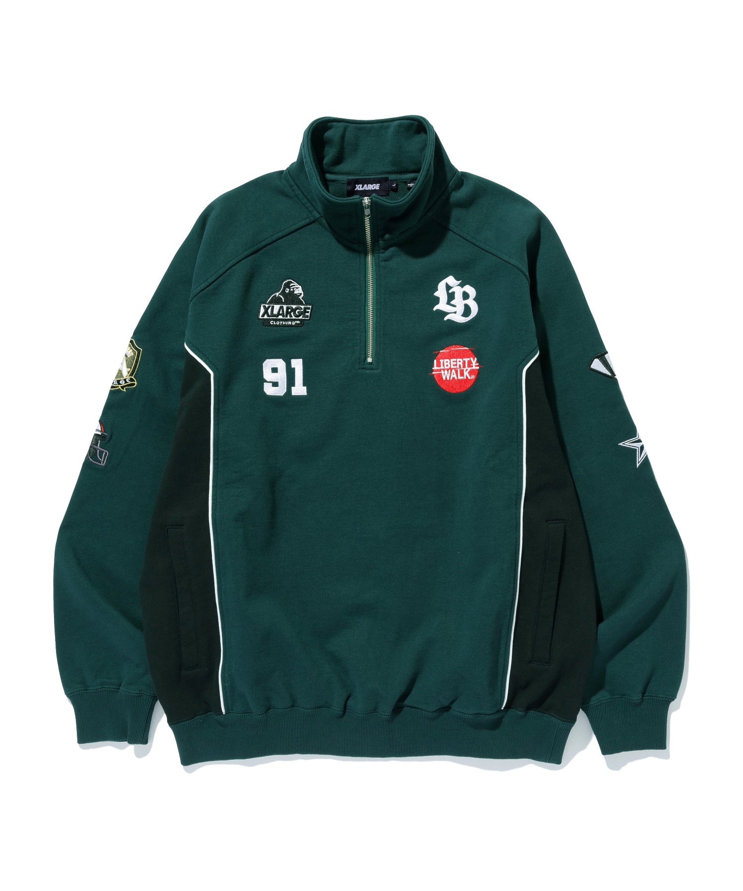 XLARGE×LIBERTY WALK HALF ZIP SWEATSHIRTS