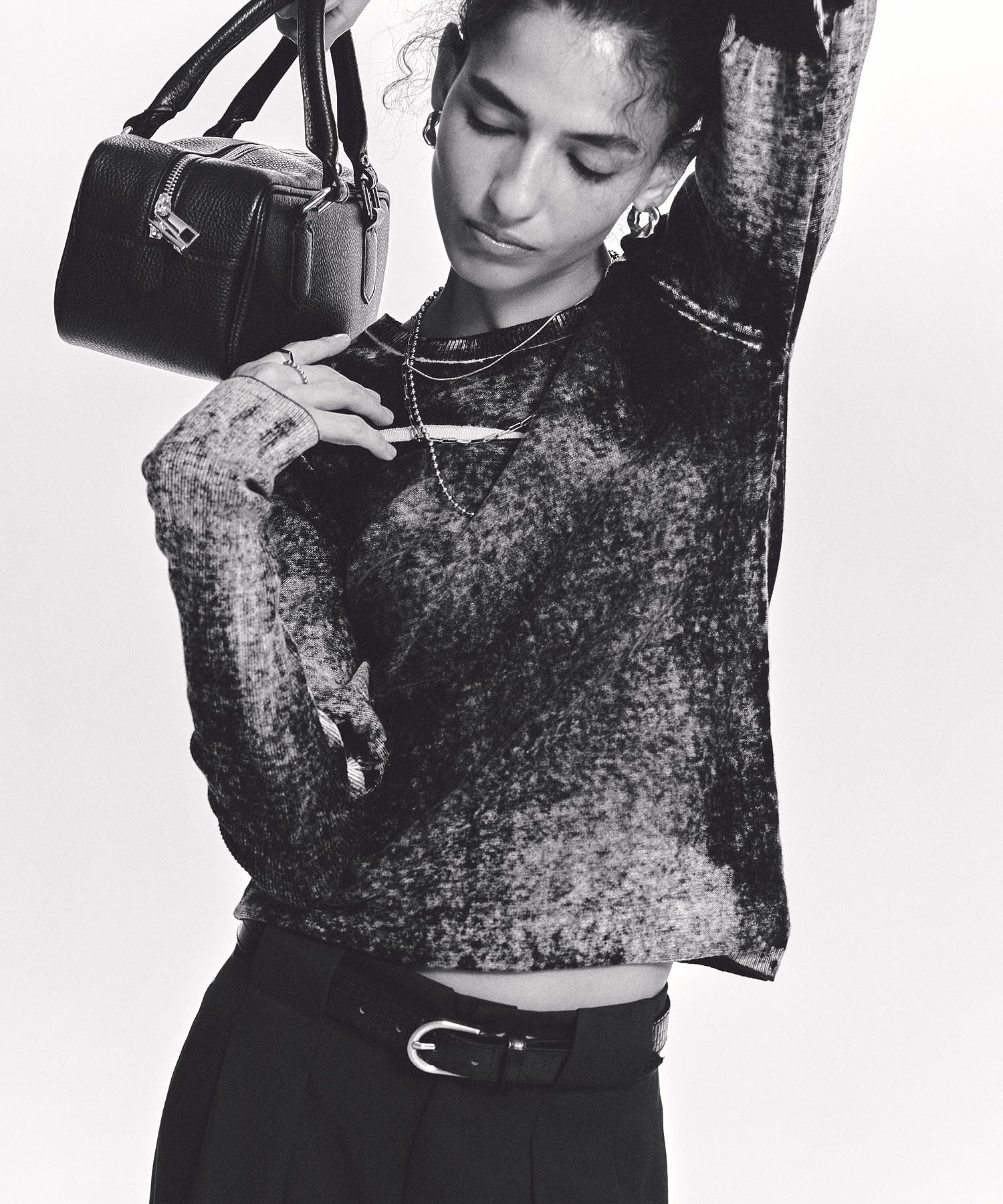 mici/VOLUME SLEEVE KNIT TOP