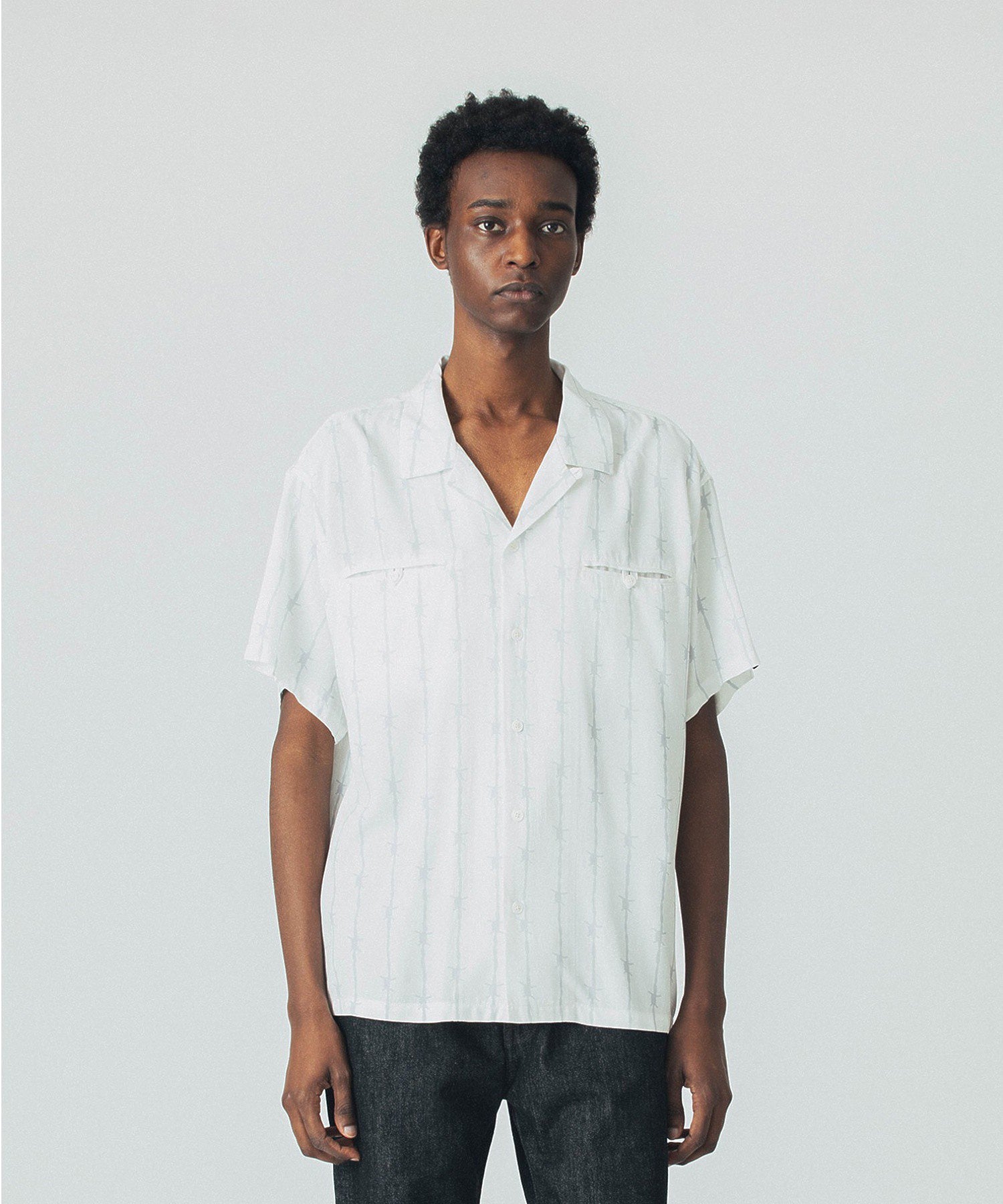 BARBED WIRE S/S OPEN COLLAR SHIRT