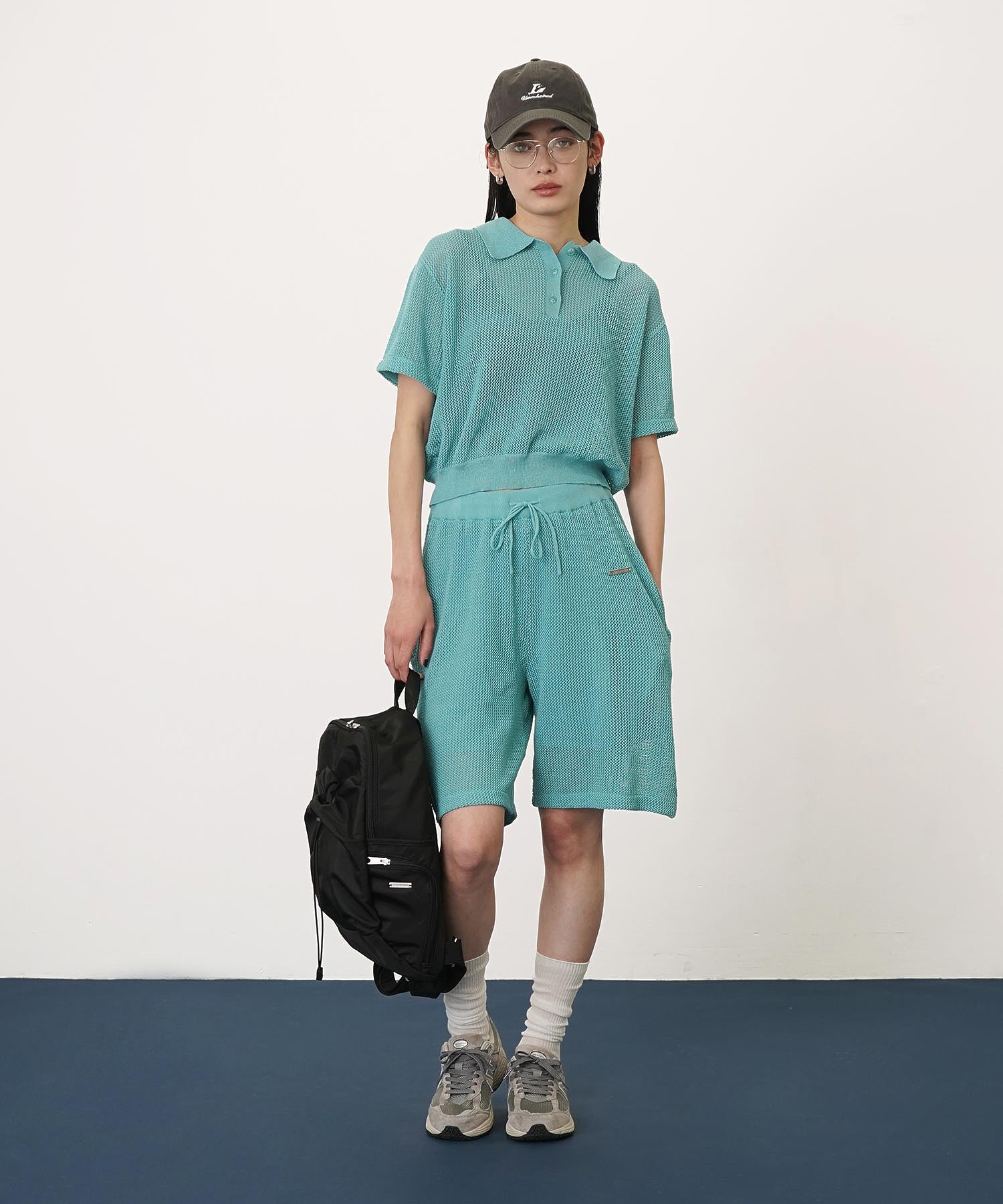 メッシュニットポロシャツ