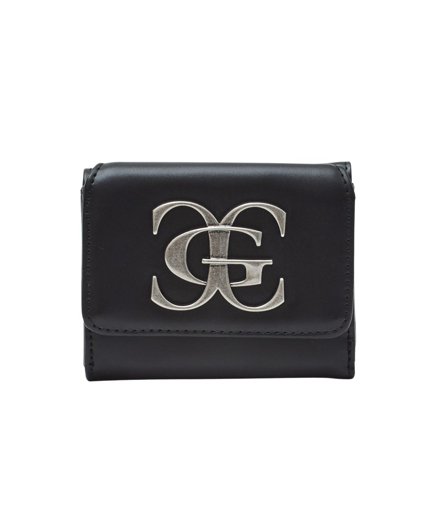 METAL XG EMBLEM FAUX LEATHER MINI WALLET