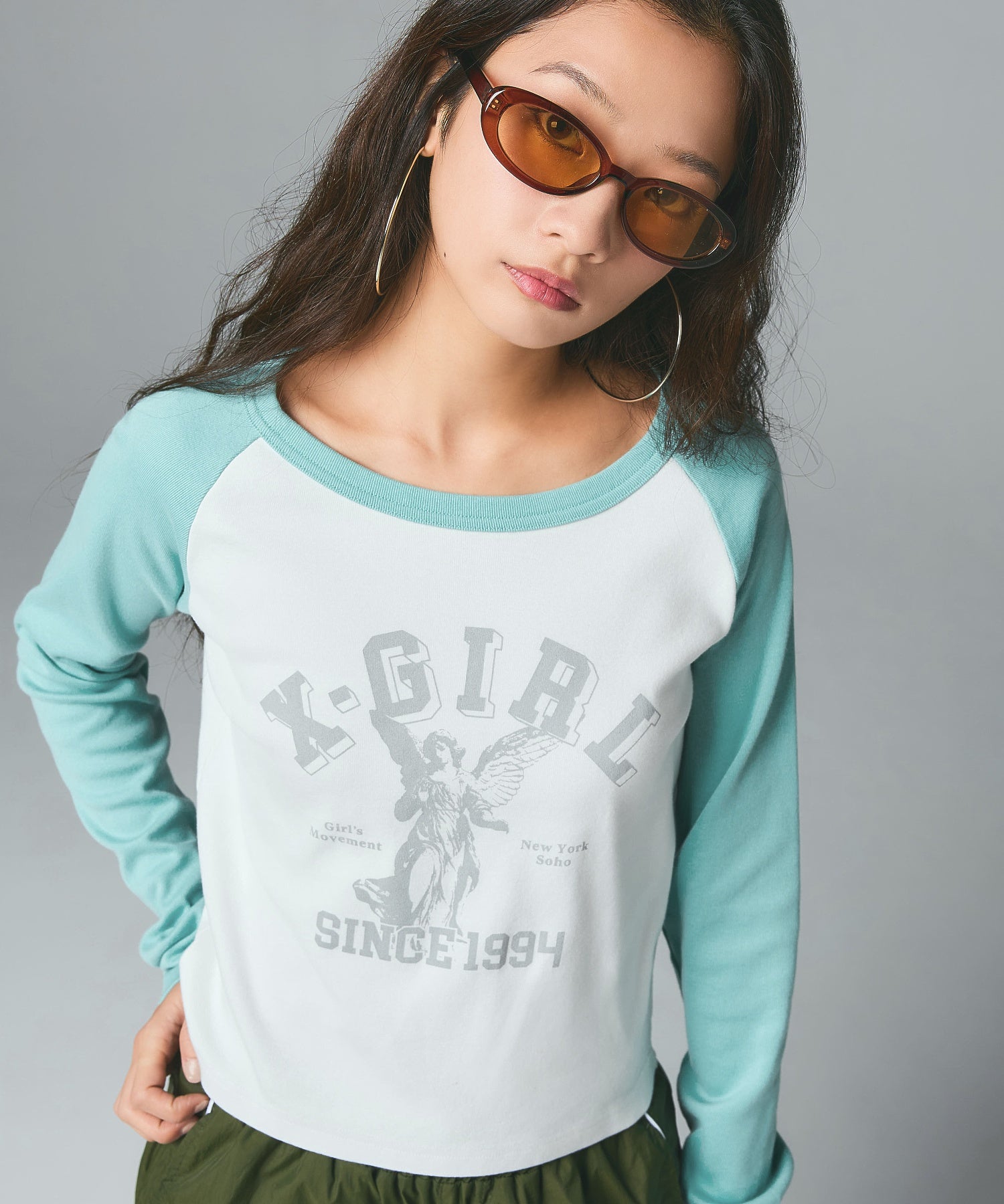 ANGEL AND LOGO RAGLAN L/S BABY TEE