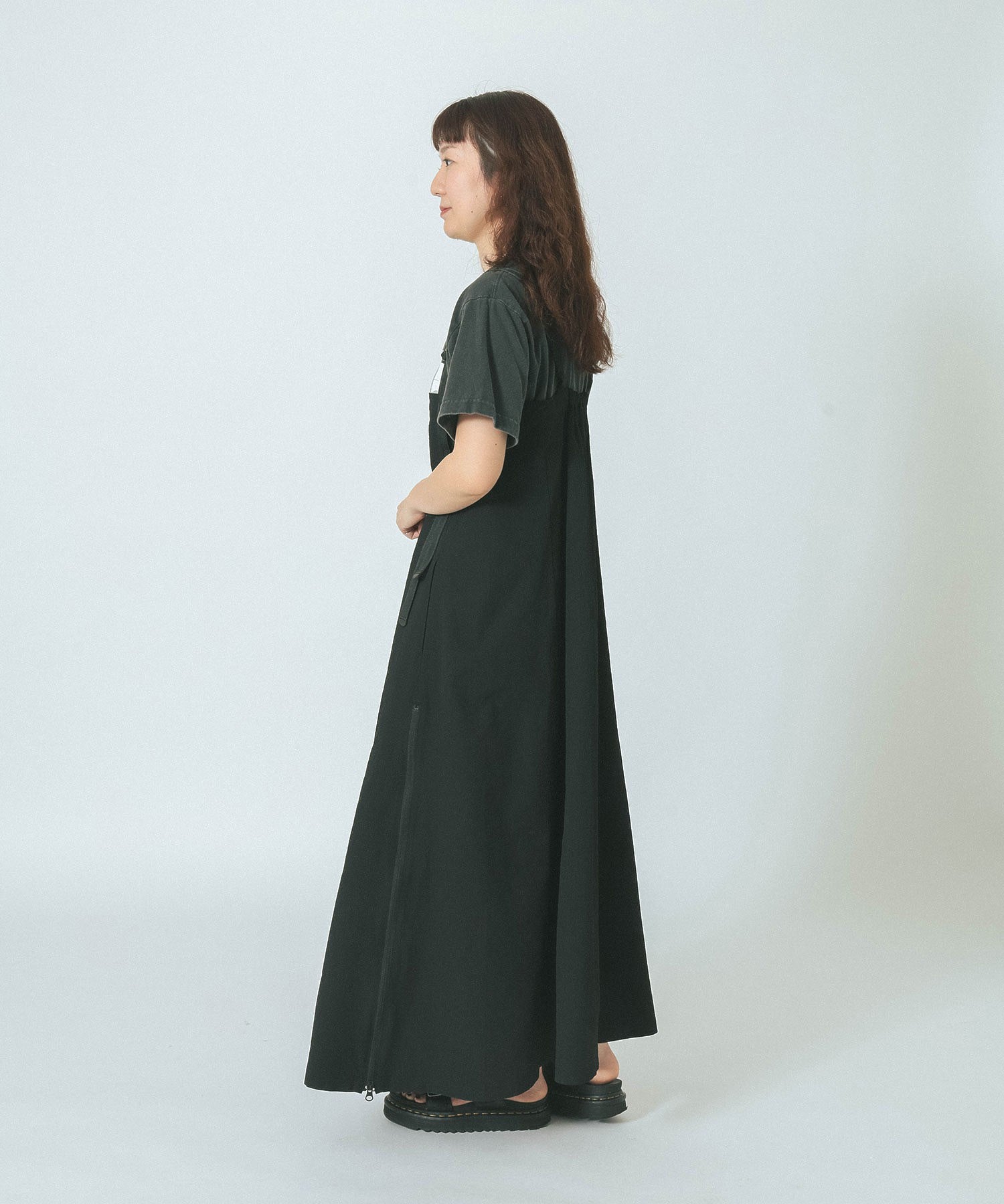 THOUSAND MILExGENE HEAVENS/ZIP FRONT SUSPENDER JUMPER SKIRT DRESS