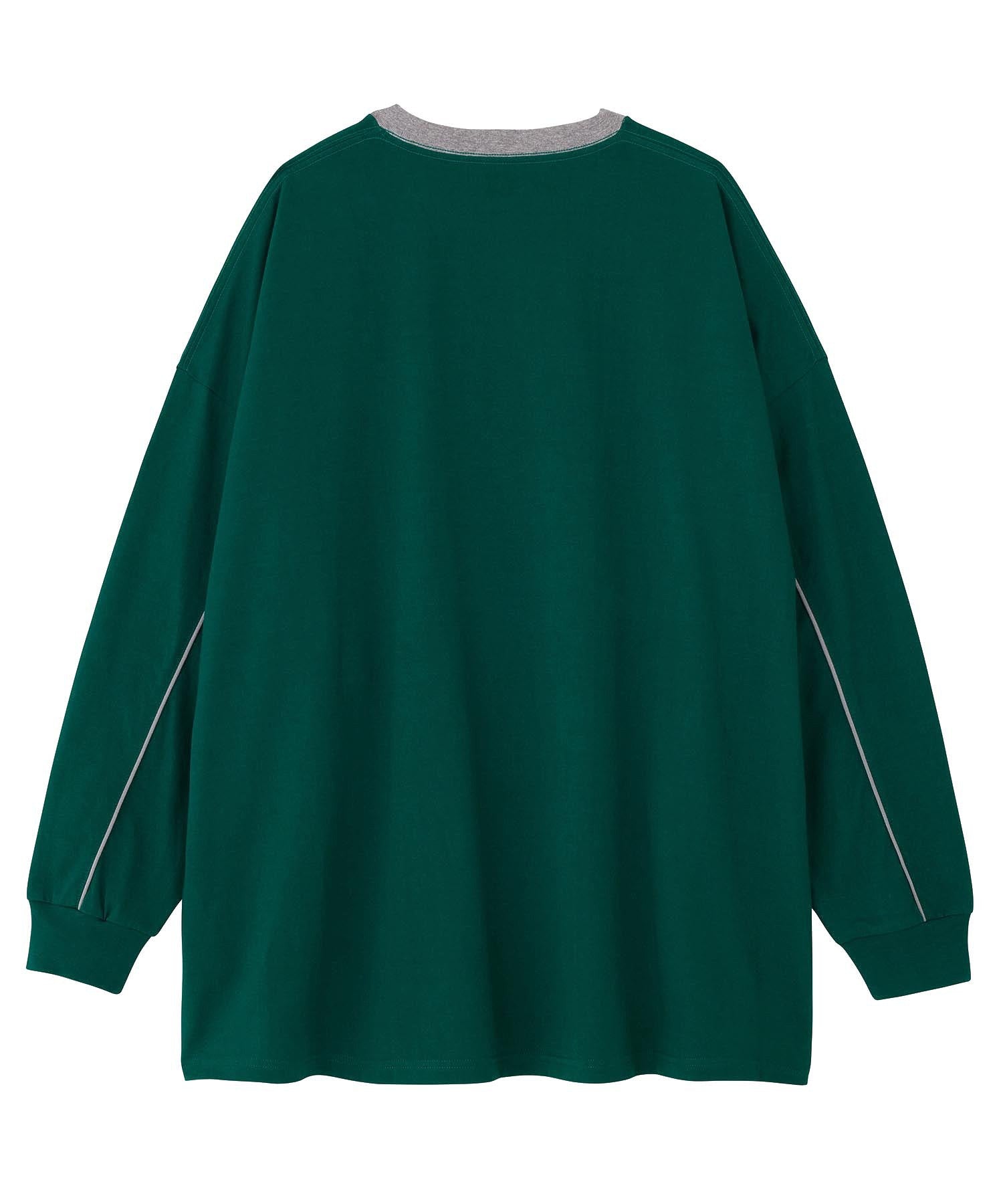 CONTRAST PIPING L/S BIG TEE DRESS X-girl