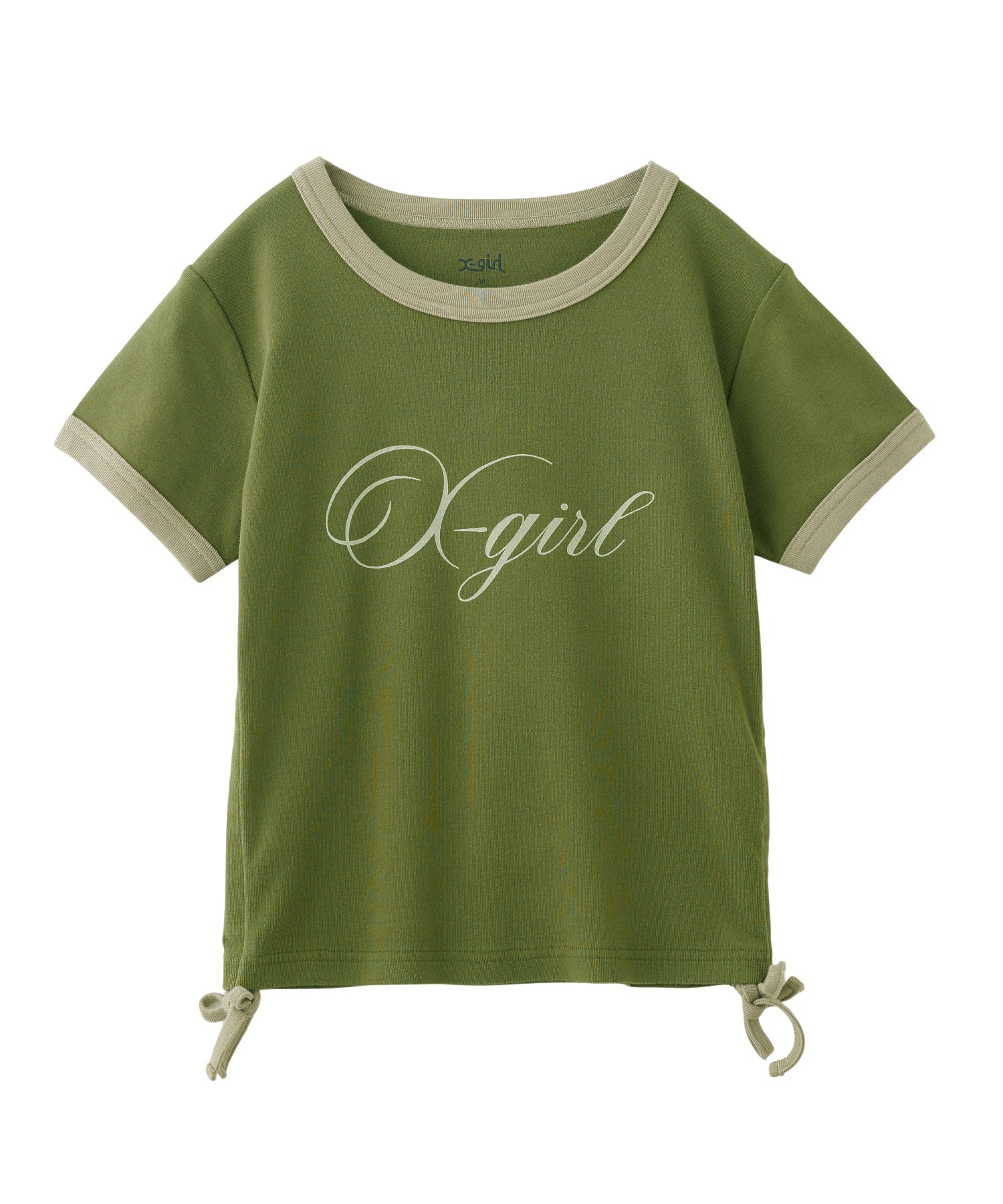 SCRIPT LOGO DRAWSTRING RINGER BABY TEE