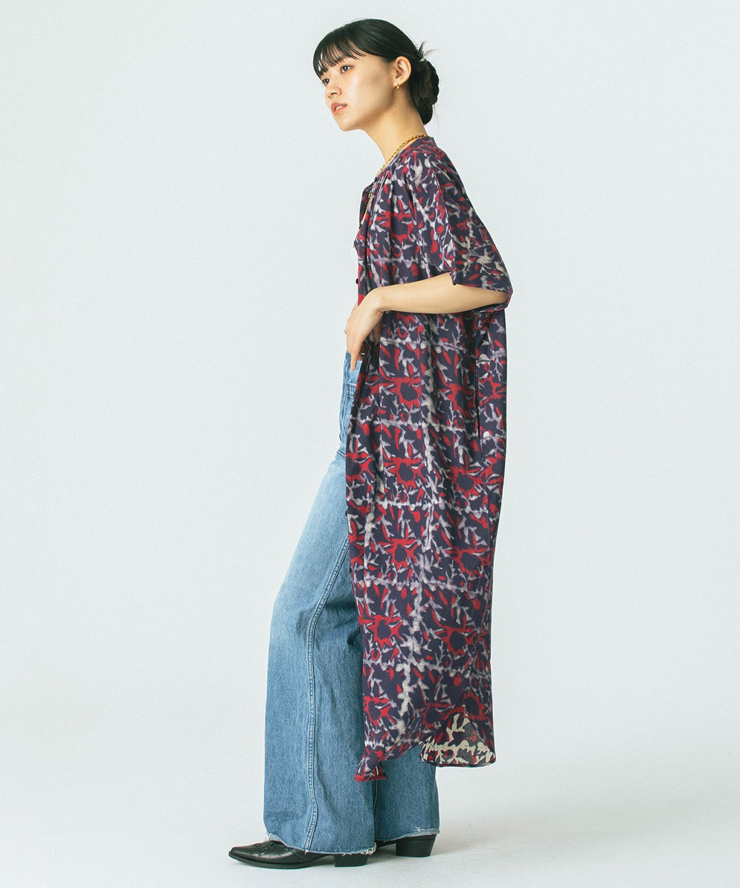 INDIGO FLOWER SHIRTS OP