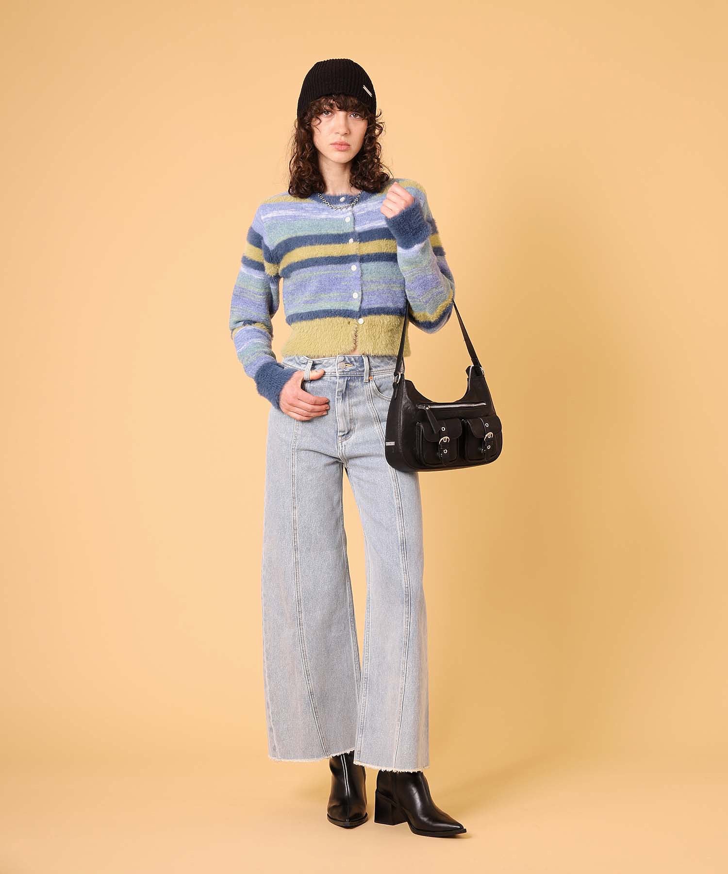 マルチボーダーシャギーカーディガン