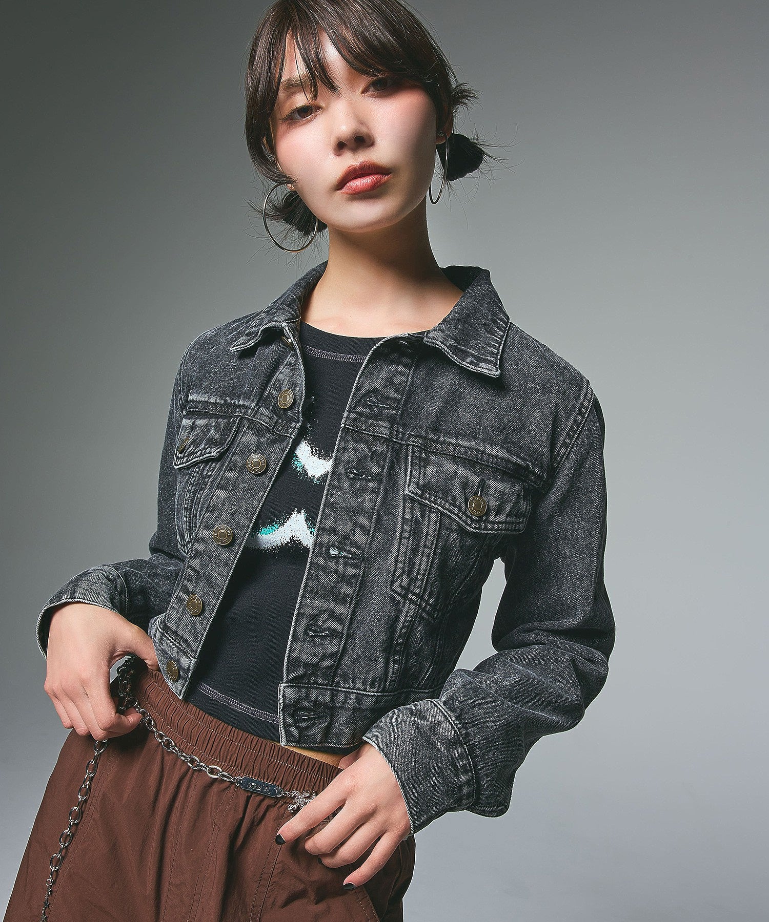 EMBOSSED DENIM JACKET