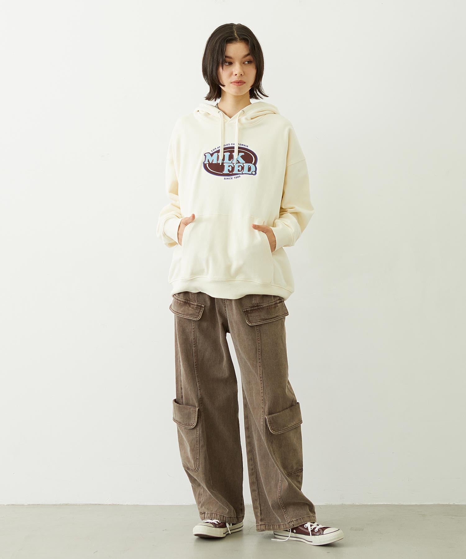 OVAL LOGO WIDE HOODIE SWEAT