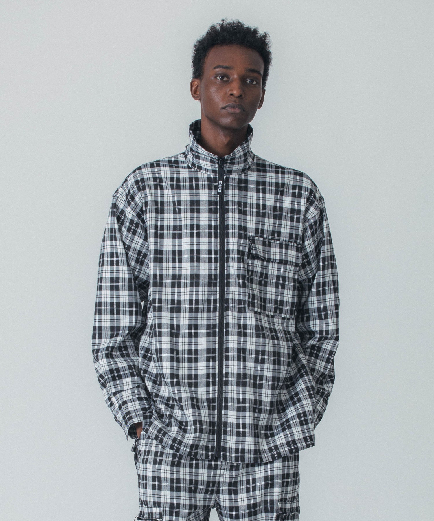 FULL ZIP PLAID SHIRT