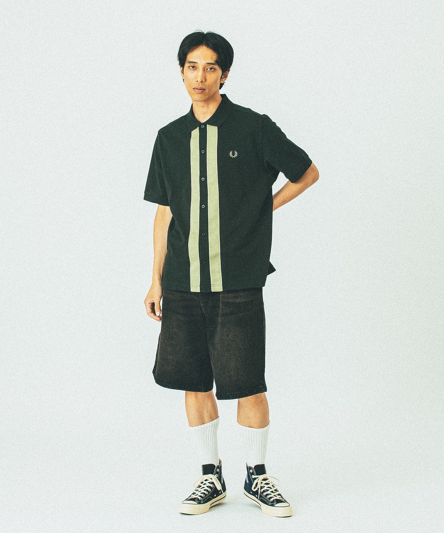 FRED PERRY/フレッドペリー/CHENILLE TAPE BUTTON THRU POLO M9907