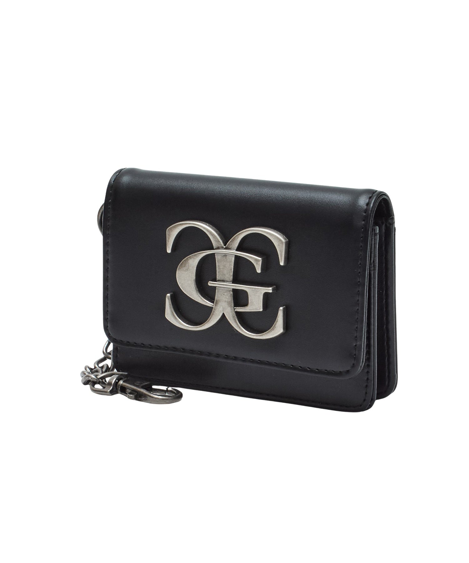 METAL XG EMBLEM FAUX LEATHER CARD CASE