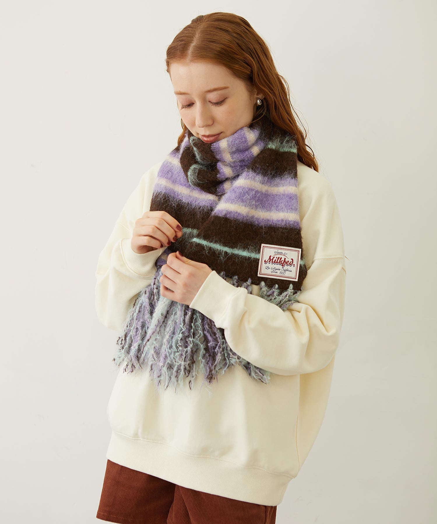 STRIPED FRINGE STOLE