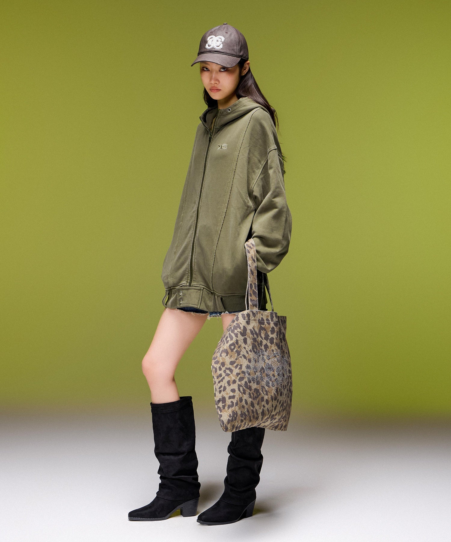 DISTRESSED ZIP UP SWEAT HOODIE DRESS