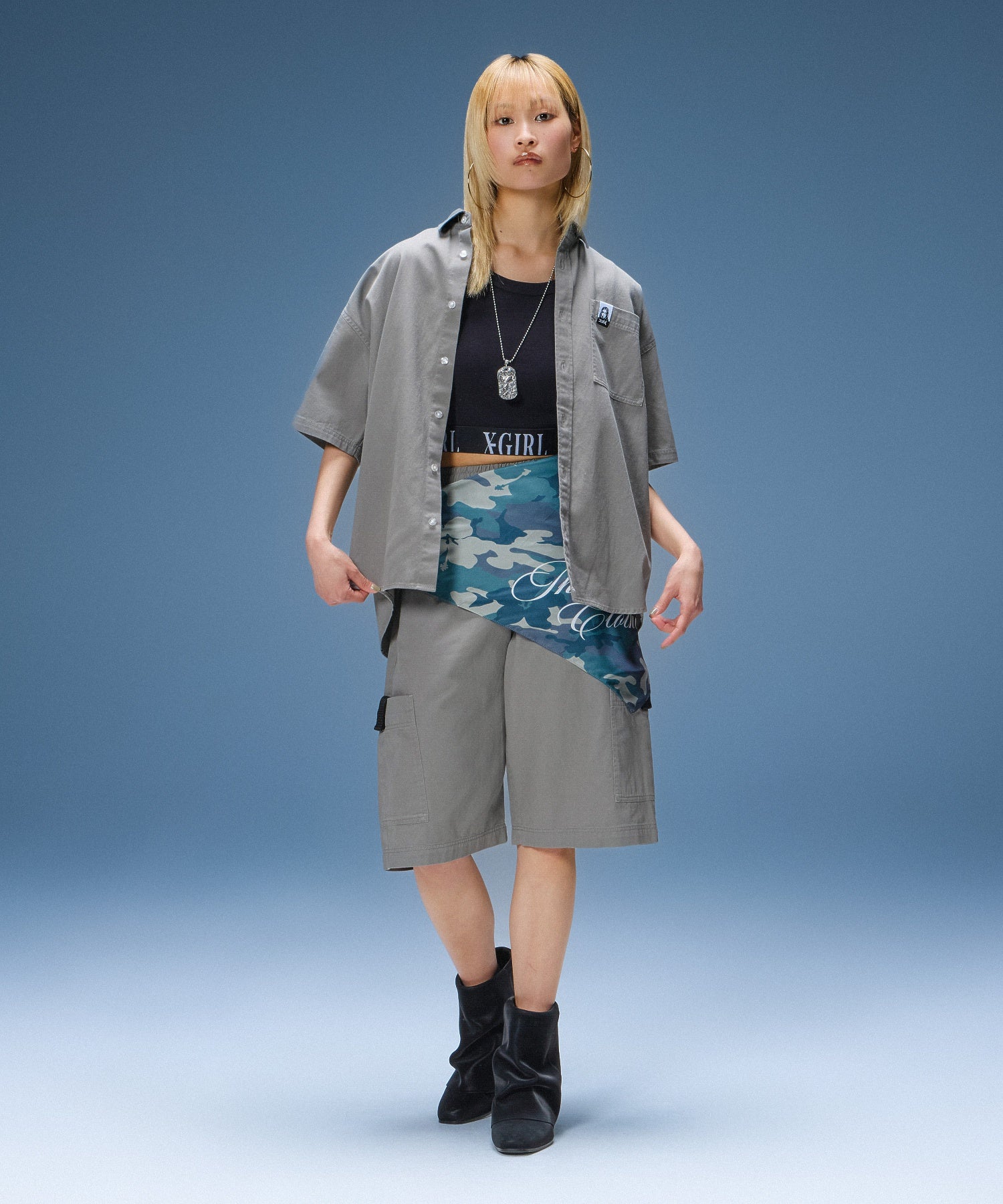 FADED FACE LABEL S/S SHIRT
