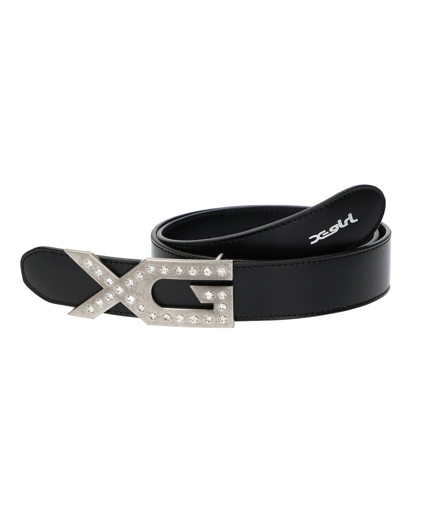 XG EMBLEM BUCKLE FAUX LEATHER BELT