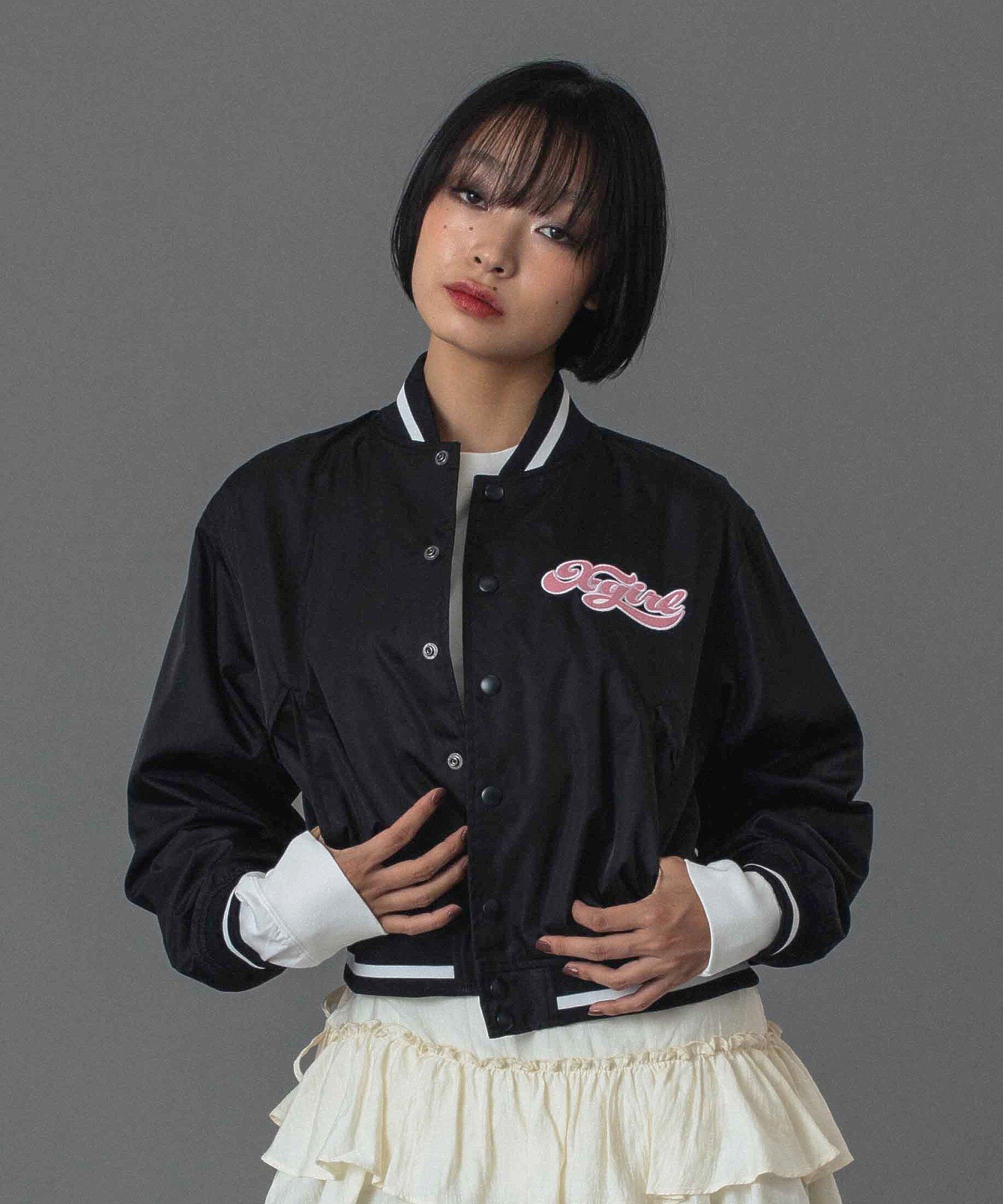 CHEERFUL LOGO VARSITY JACKET
