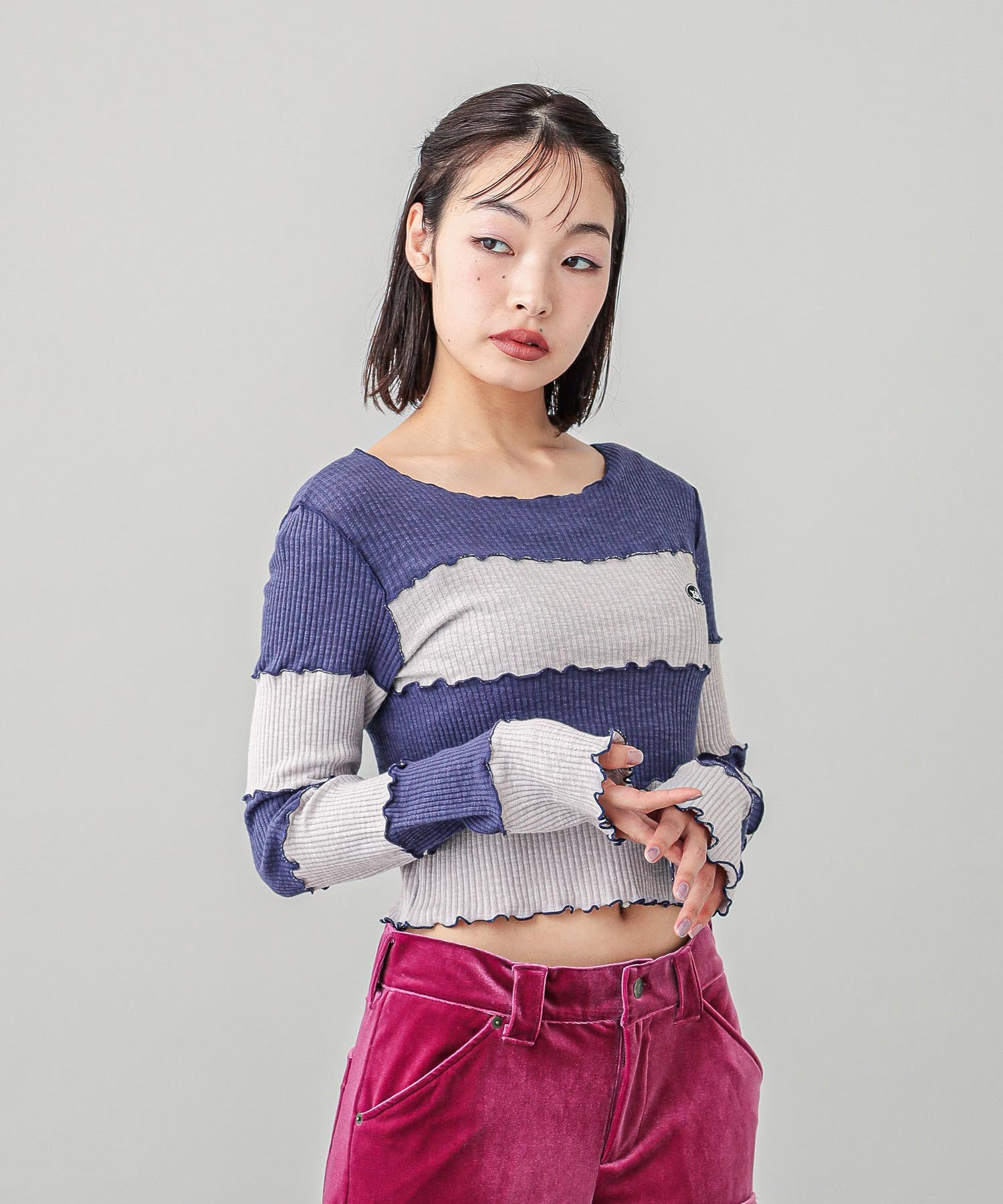 STRIPED CROPPED TOP
