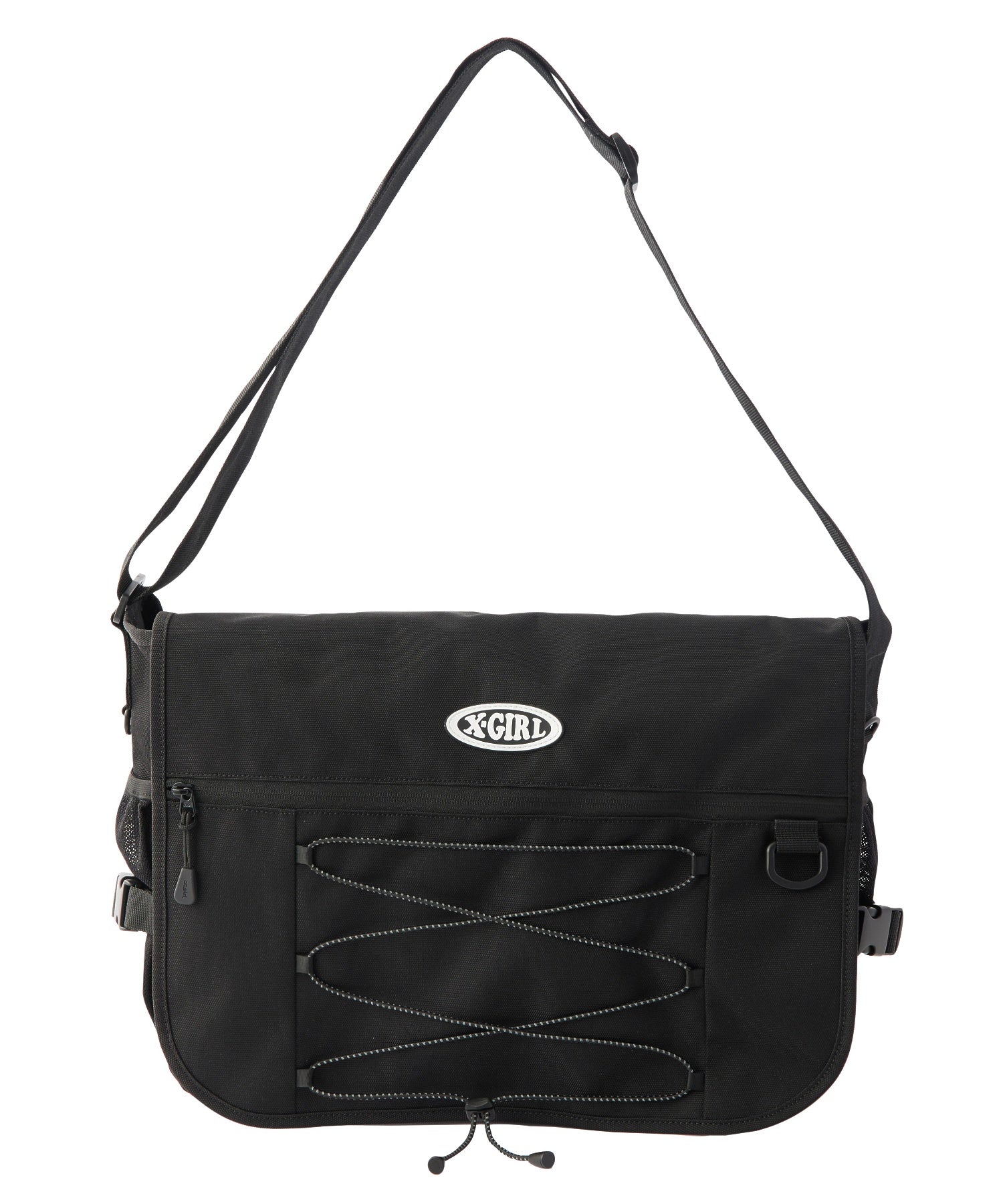 OVAL LOGO BUNGEE CORD MESSENGER BAG