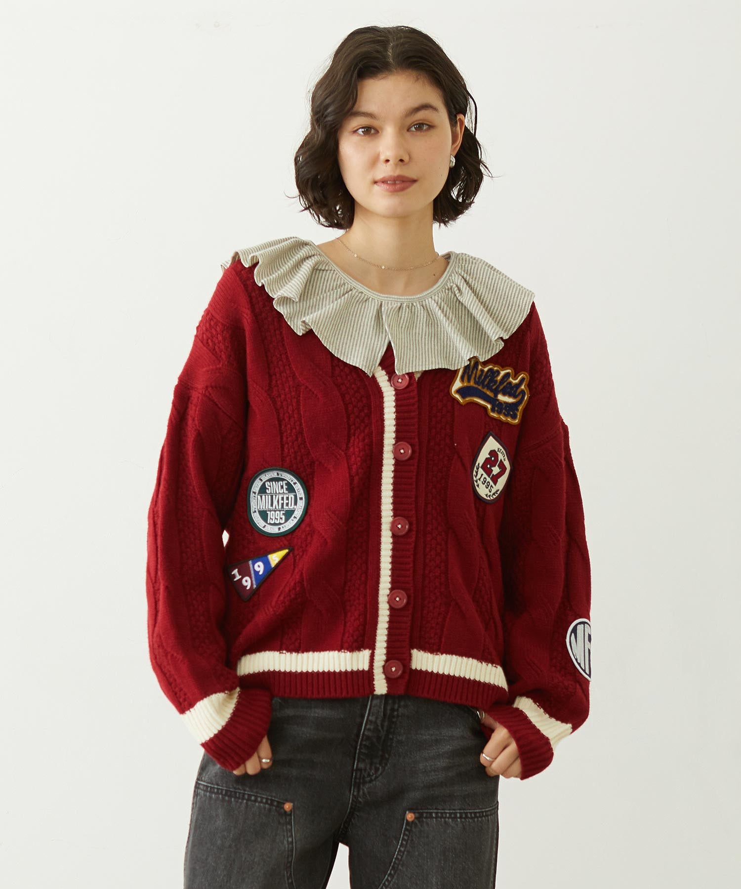 CRICKET KNIT PATCH CARDIGAN